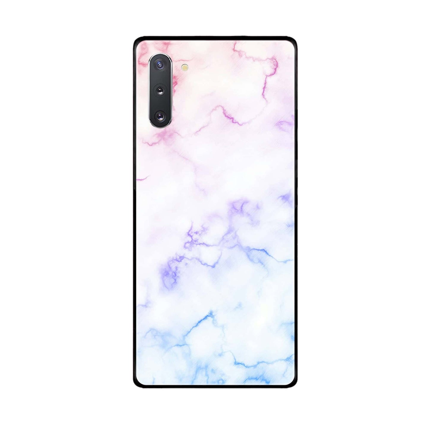 Samsung Galaxy Note 10 White Marble Design 2 Premium Printed Glass soft Bumper shock Proof Case CS-39151