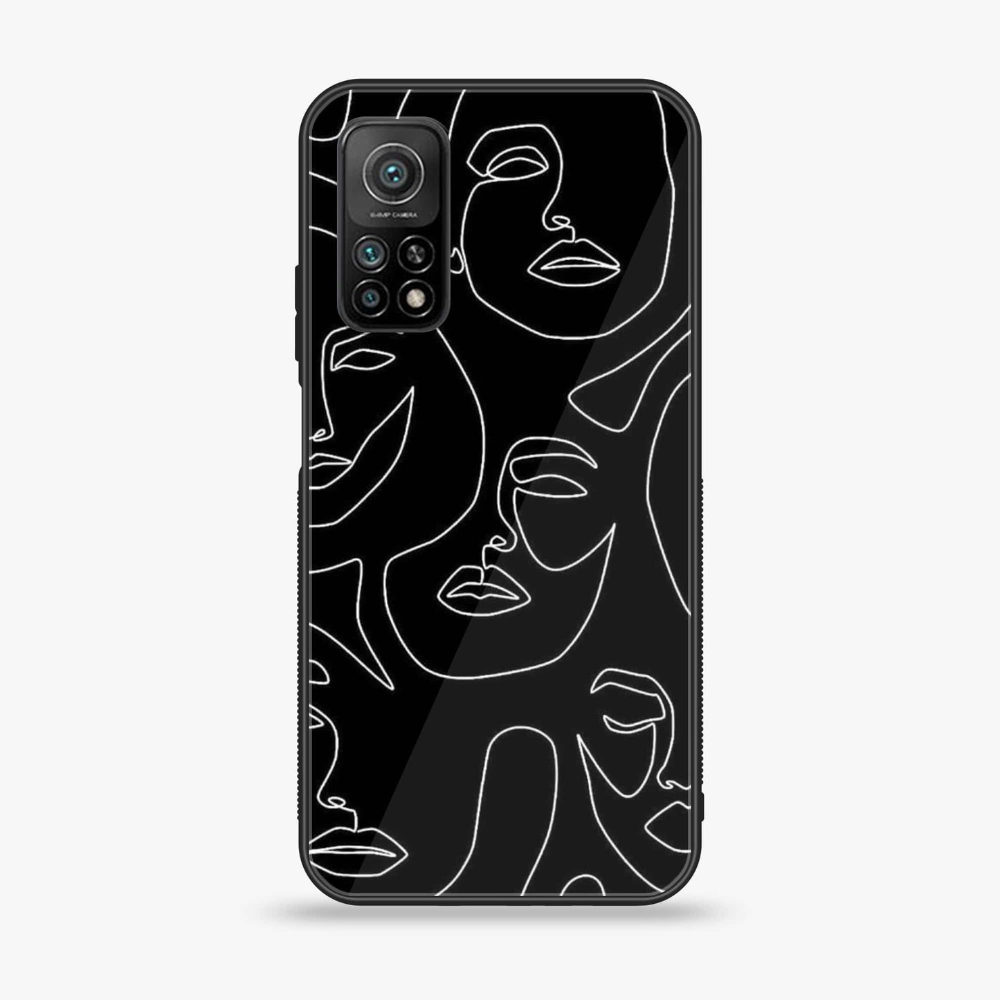 Xiaomi Mi 10T Girls Line Art Design 2 Premium Printed Glass soft Bumper shock Proof Case CS-36433