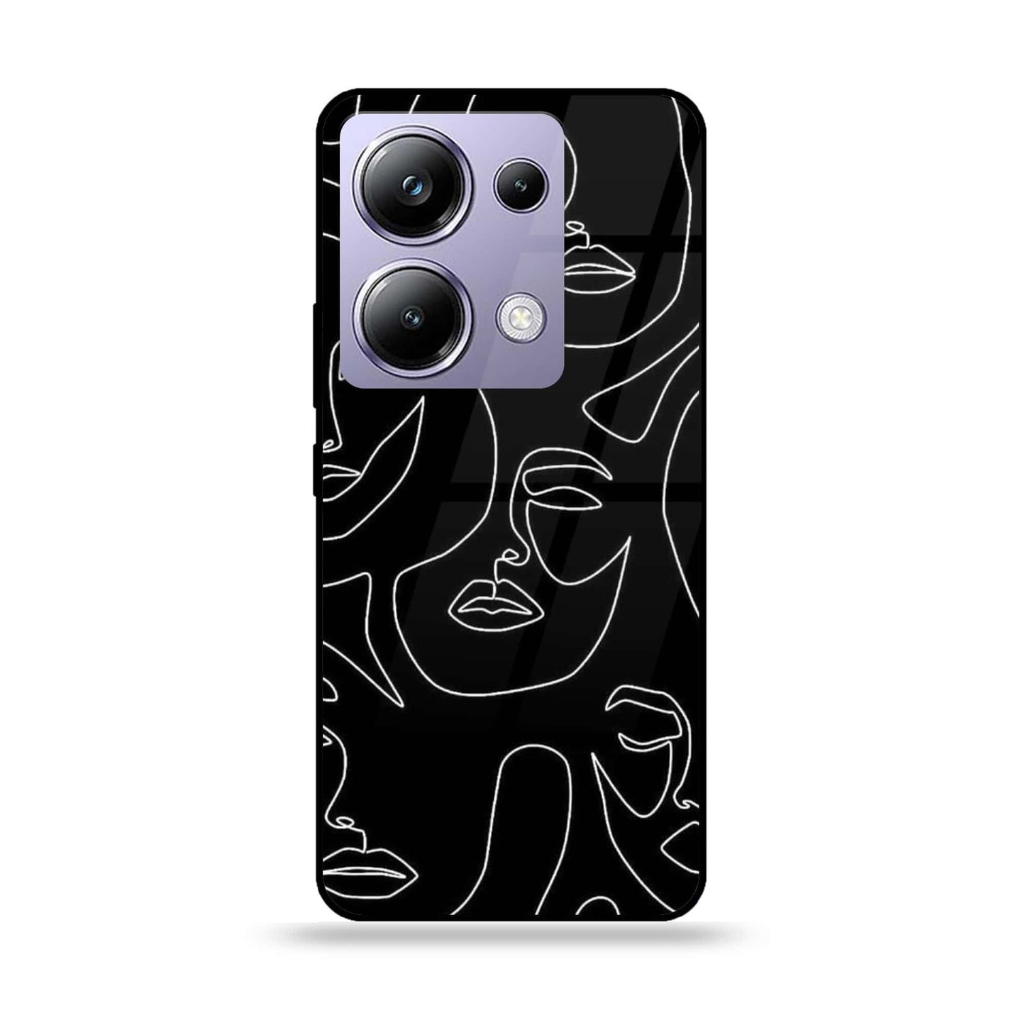 Redmi Note 13 Pro 4G / Poco M6 Pro 4G - Girls Line Art Design 2 - Premium Printed Glass soft Bumper shock Proof Case CS-37270 CS-38471