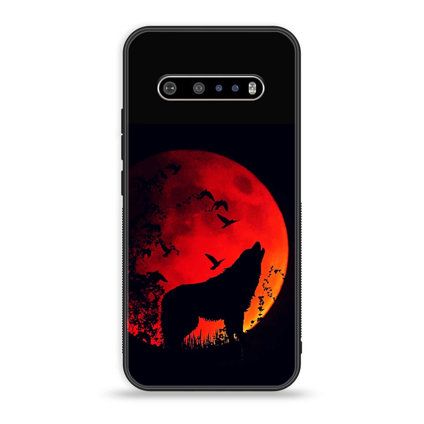 LG V60 Wolf Design 1 Premium Printed Glass soft Bumper shock Proof Case CS-37942