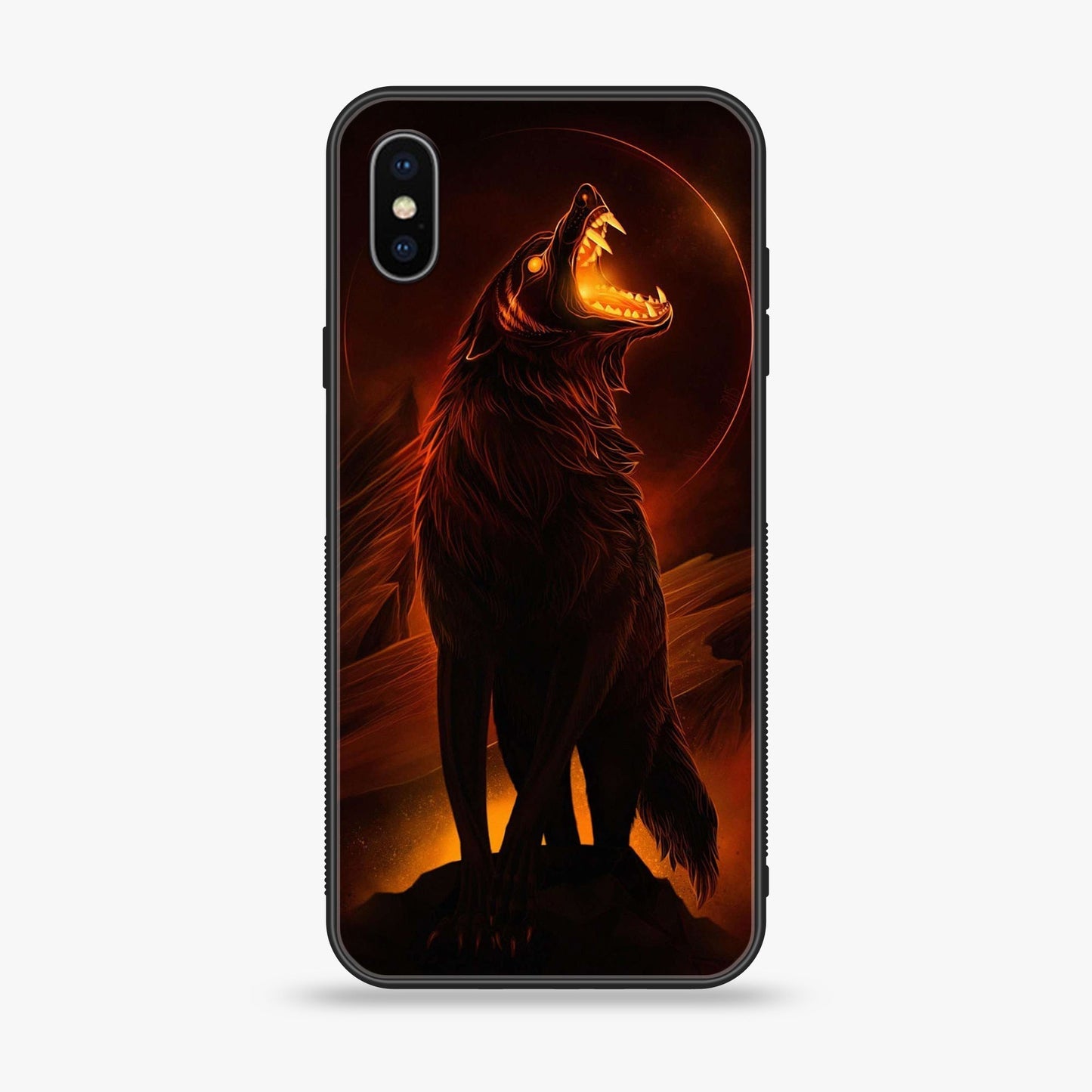 iPhone X / XS - Wolf Design 6 - Premium Metal Printed soft Bumper shock Proof Case CS-36297