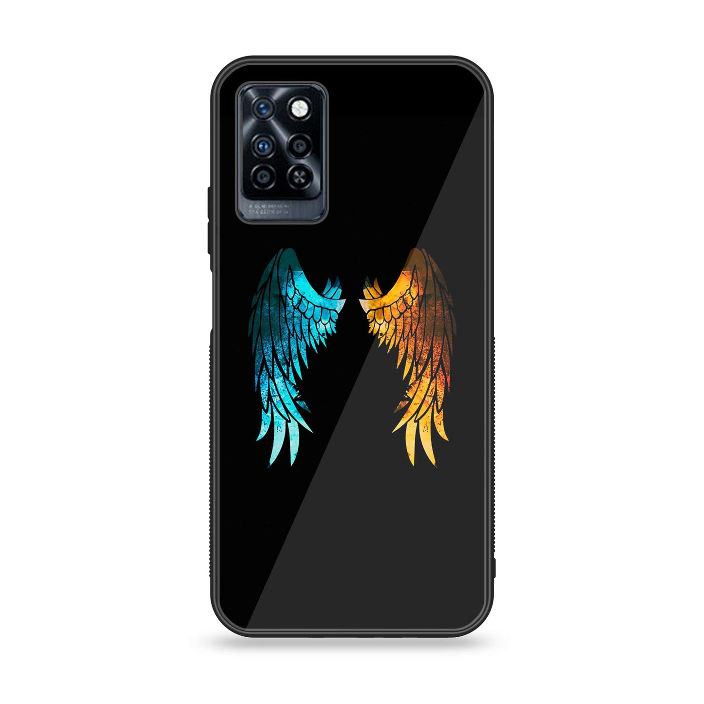 Infinix Note 10 Pro - Angel Wings Design 8 Premium Printed Glass soft Bumper shock Proof Case CS-37575
