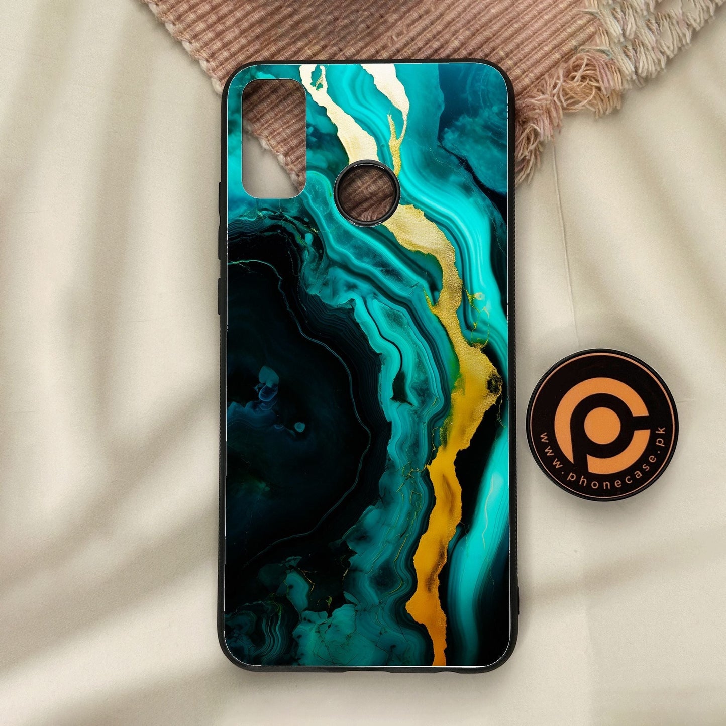 Honor 9X Lite - Liquid Design 6 - Premium Metal Printed Soft Bumper Shock Proof Case