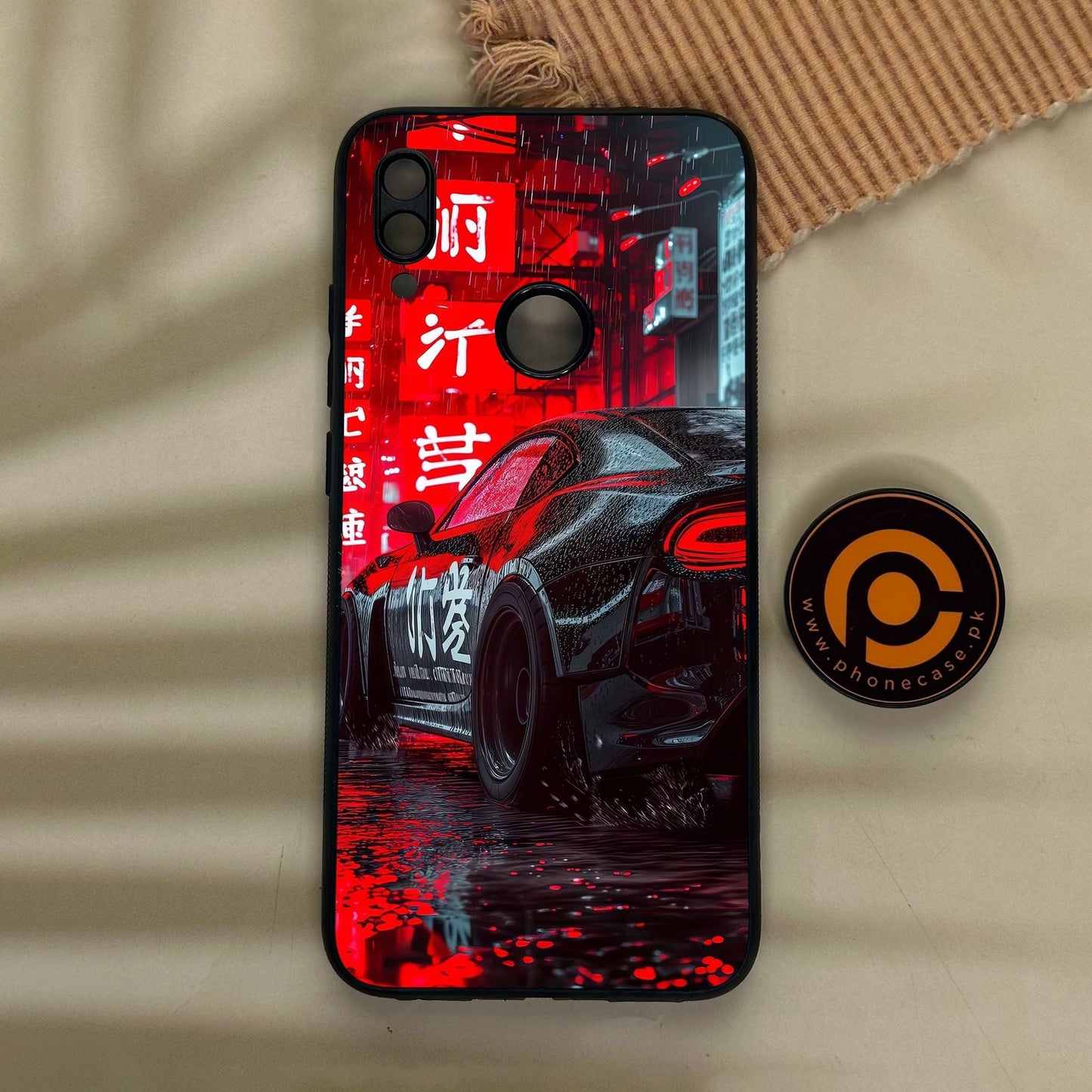 Redmi Note 7 - Tokyo Dark Night Racing Car - Premium Metal Printed Soft Bumper Shock Proof Case