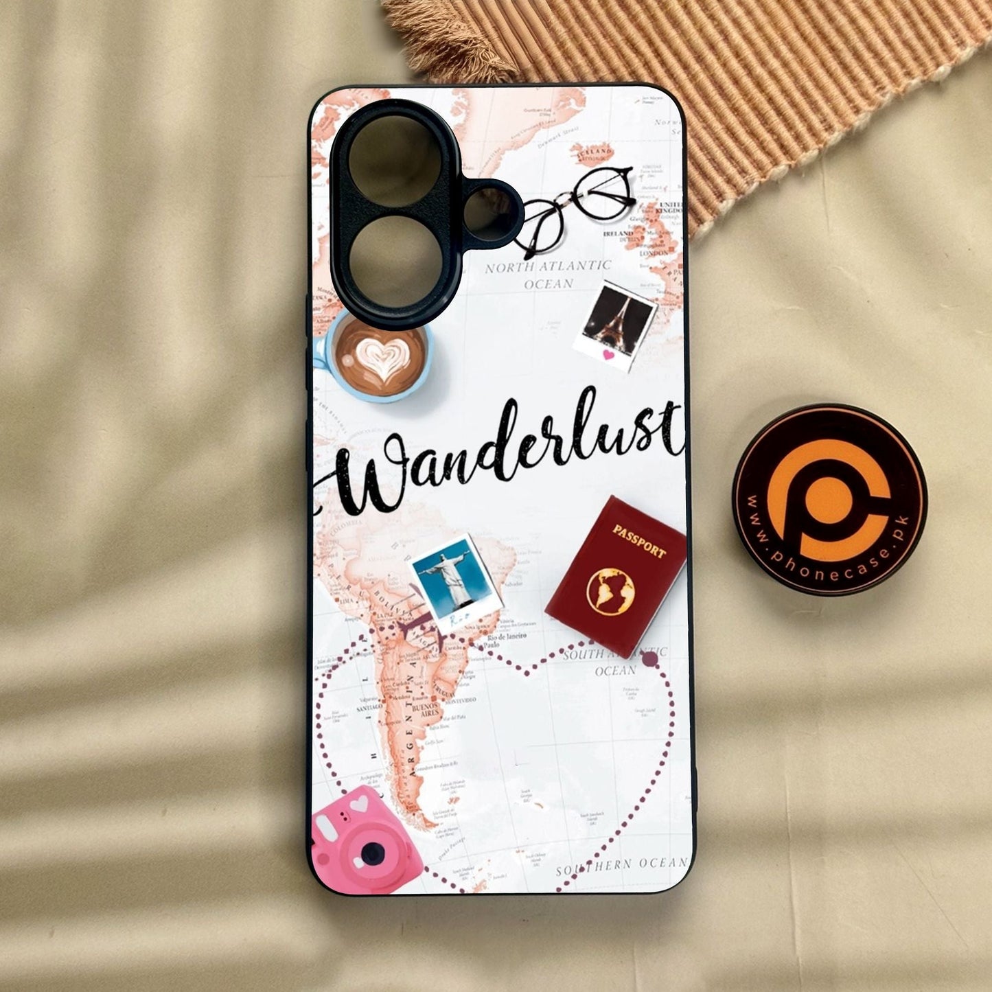 Vivo V60 Lite - World Journey - Premium Metal Printed Soft Bumper Shock Proof Case