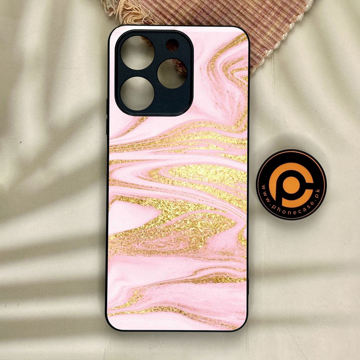 Realme Note 70 - Pink Design 10 - Premium Metal Printed Soft Bumper Shock Proof Case