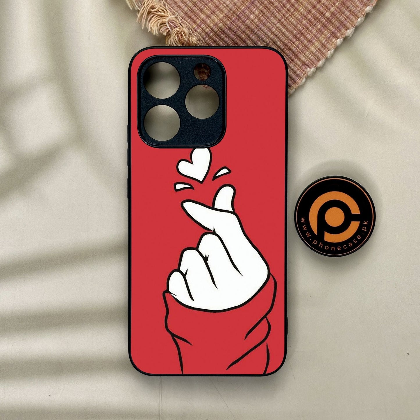 Realme 15T - Finger Heart Bts - Premium Metal Printed Soft Bumper Shock Proof Case