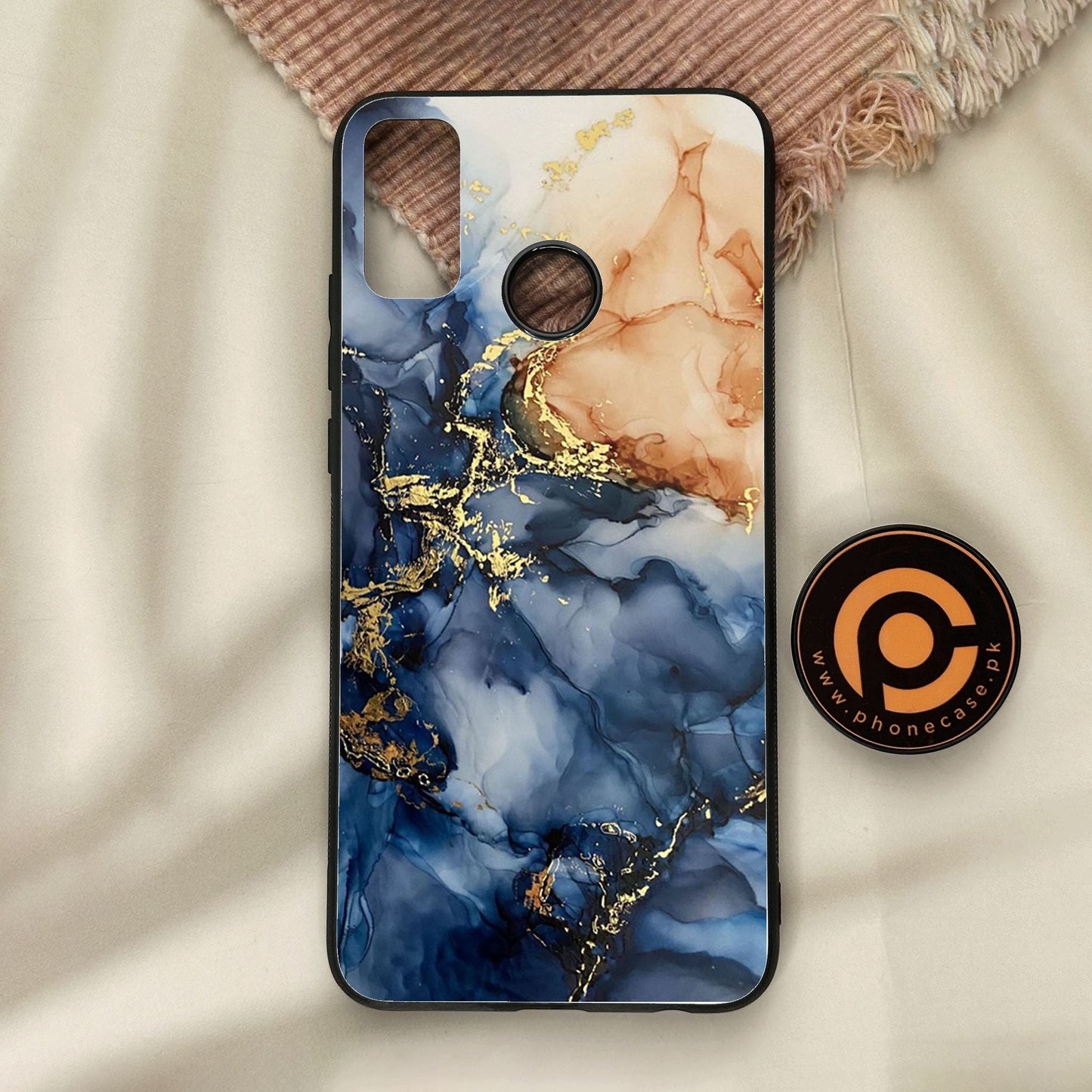 Honor 9X Lite - Blue Marble Design 9 - Premium Metal Printed Soft Bumper Shock Proof Case