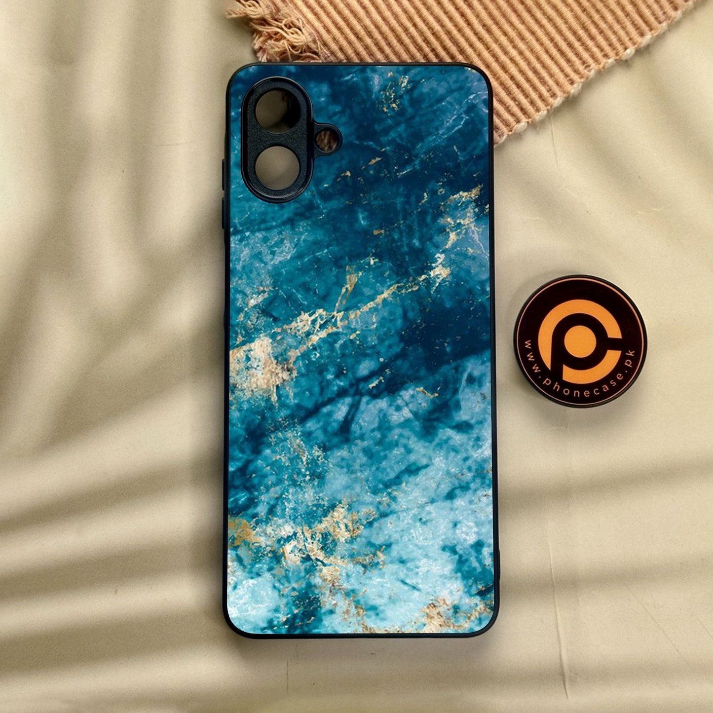 Samsung Galaxy A07 - Blue Marble Design 4 - Premium Metal Printed Soft Bumper Shock Proof Case