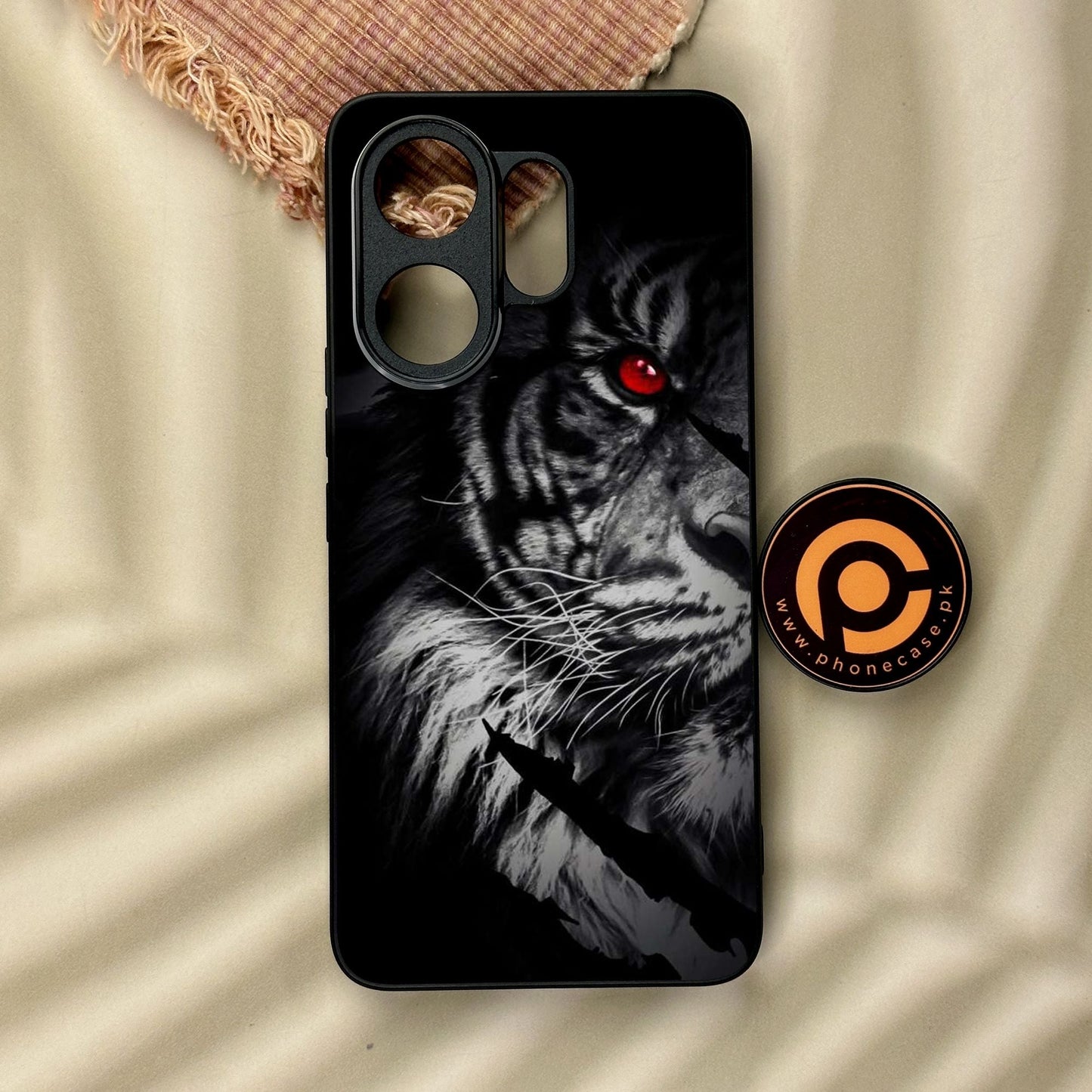 Vivo V60 - Tiger Design 7 - Premium Metal Printed Soft Bumper Shock Proof Case