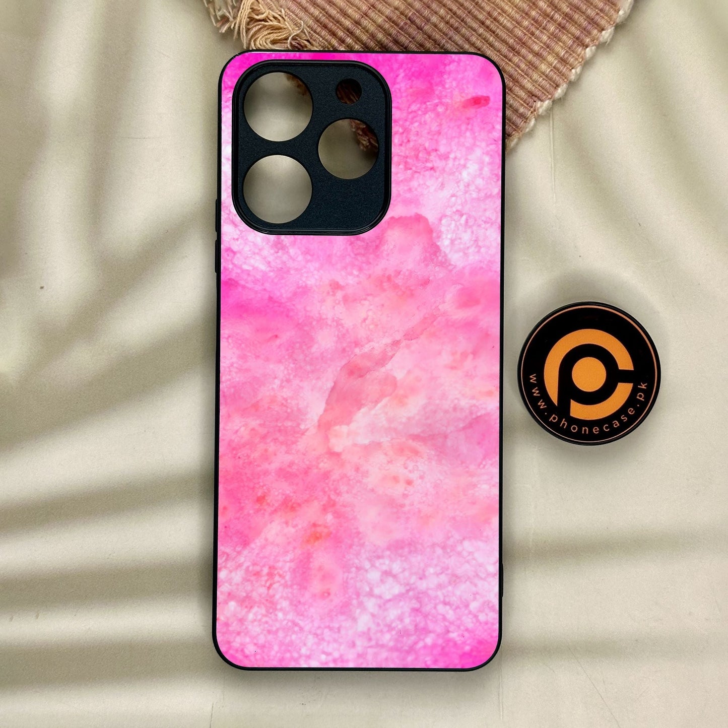 Realme Note 70 - Pink Marble 2.0 Design 5 - Premium Metal Printed Soft Bumper Shock Proof Case