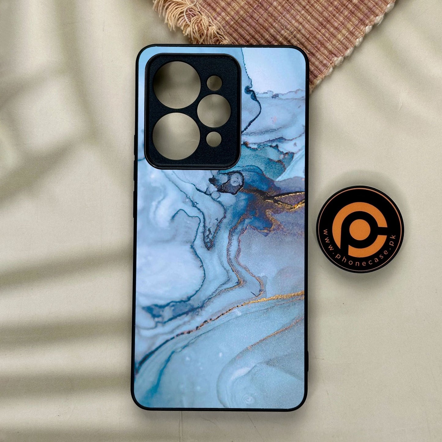 Realme 15 - Blue Marble Design 1 - Premium Metal Printed Soft Bumper Shock Proof Case