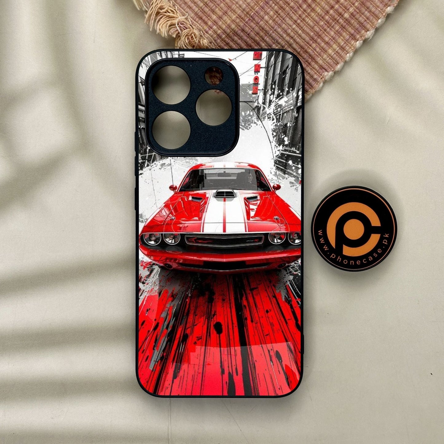 Realme 15T - Red Muscle Car Thrill - Premium Metal Printed Soft Bumper Shock Proof Case