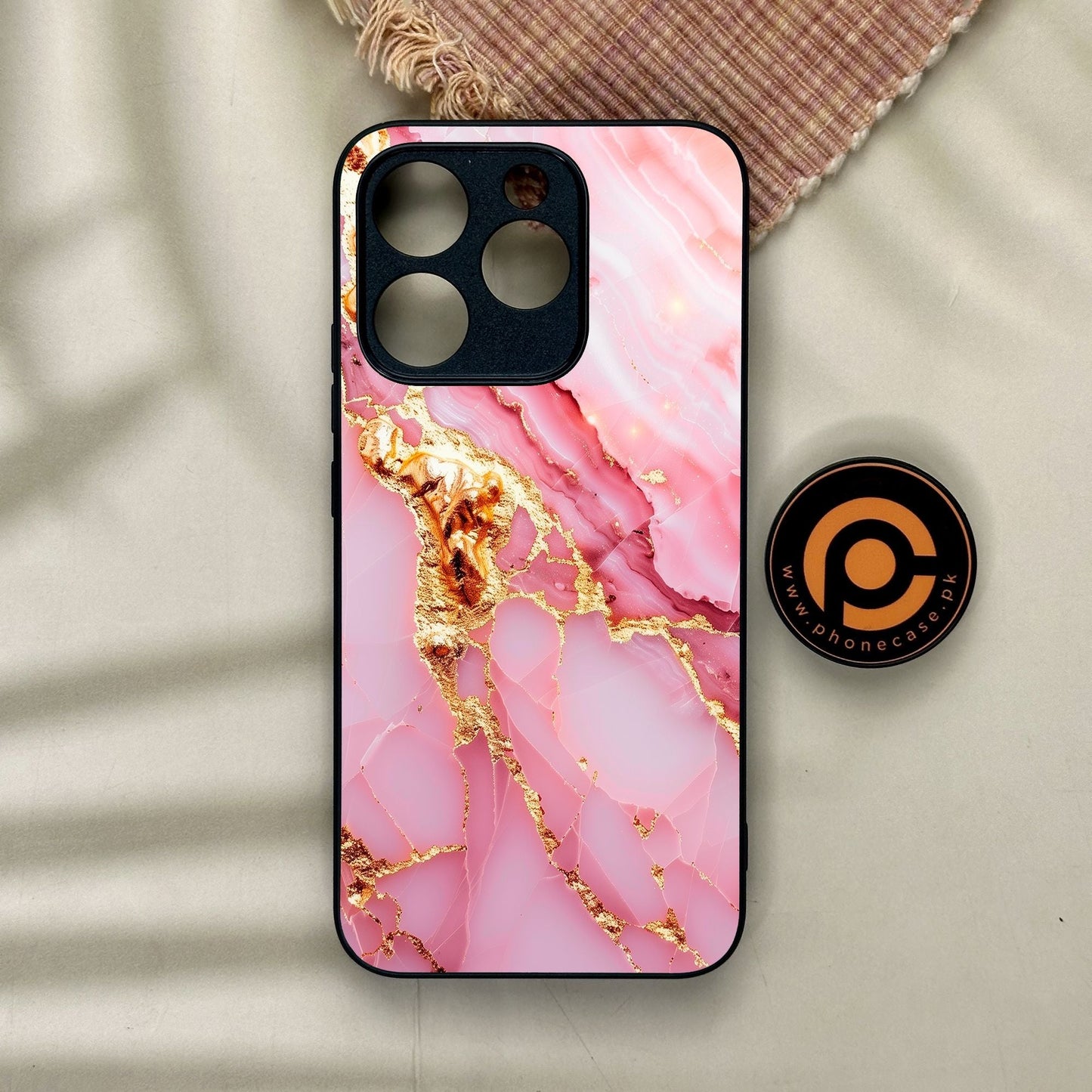 Realme 15T - Pink Marble 2.0 Design 6 - Premium Metal Printed Soft Bumper Shock Proof Case