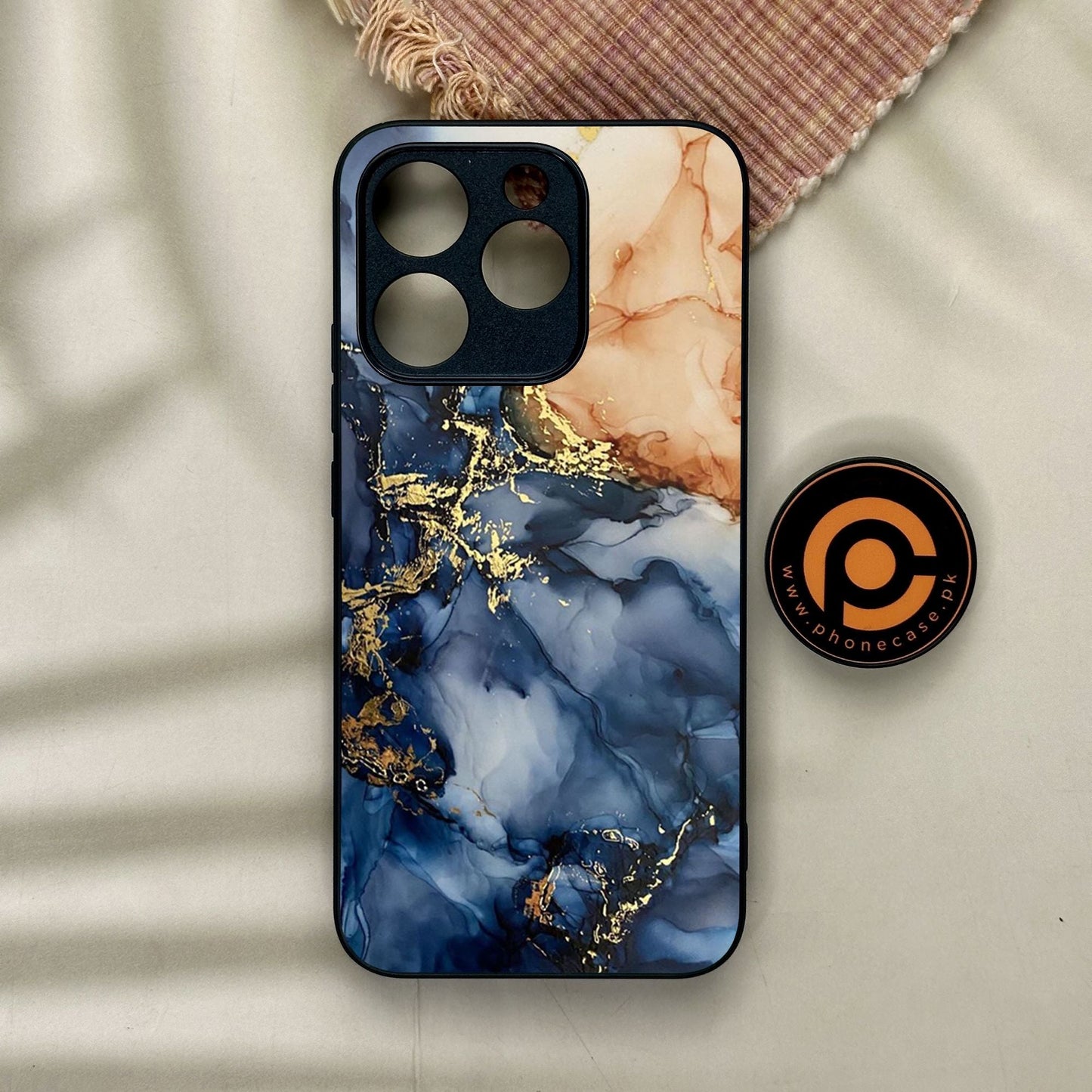 Realme 15T - Blue Marble Design 9 - Premium Metal Printed Soft Bumper Shock Proof Case