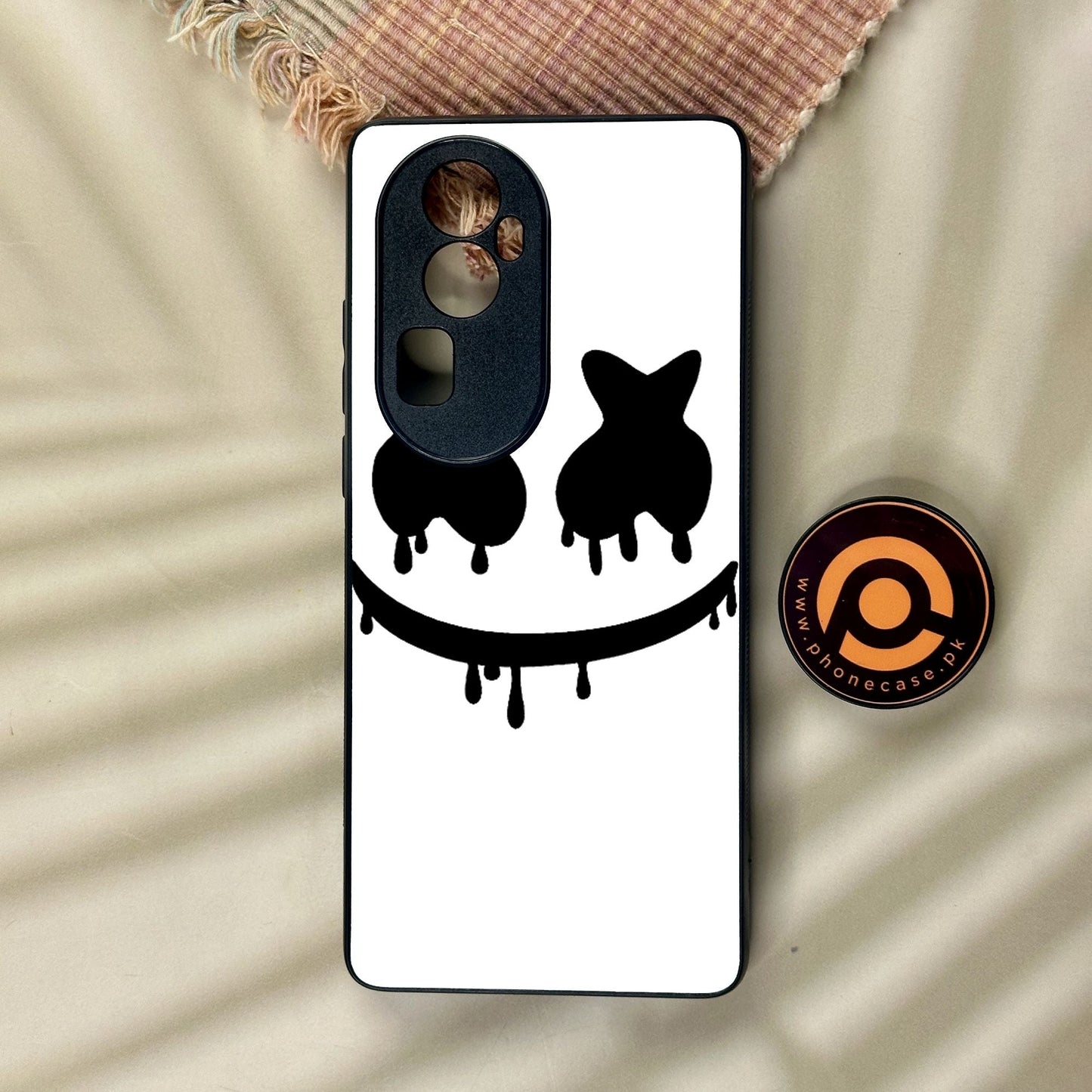 Oppo Reno 10 Pro Plus - Marshmello Face - Premium Metal Printed Soft Bumper Shock Proof Case