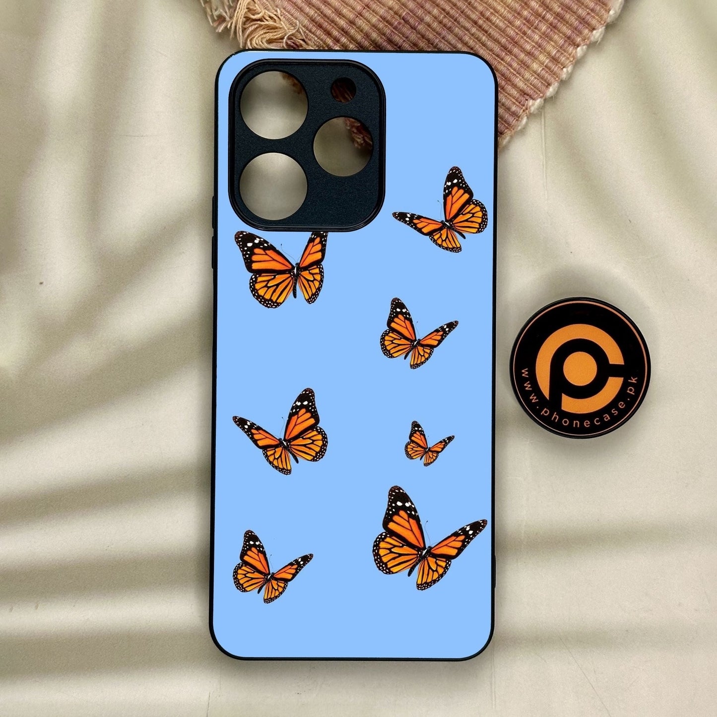 Realme Note 70 - Butterflies Design 3 - Premium Metal Printed Soft Bumper Shock Proof Case