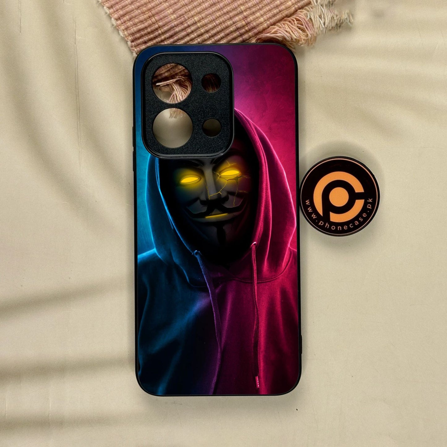 Xiaomi Redmi 15C - Anonymous 2.0 Design 2 - Premium Metal Printed Soft Bumper Shock Proof Case