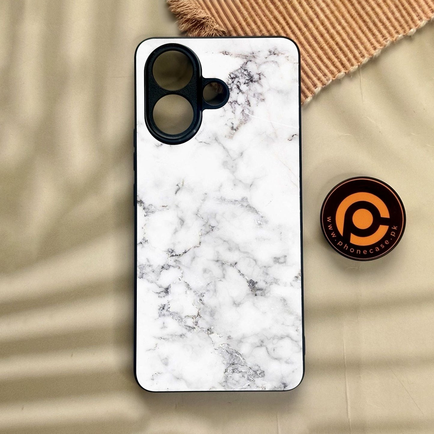 Vivo V60 Lite - White Design 10 - Premium Metal Printed Soft Bumper Shock Proof Case