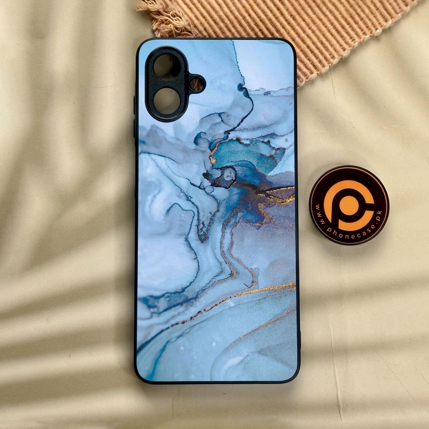 Samsung Galaxy A07 - Blue Marble Design 1 - Premium Metal Printed Soft Bumper Shock Proof Case