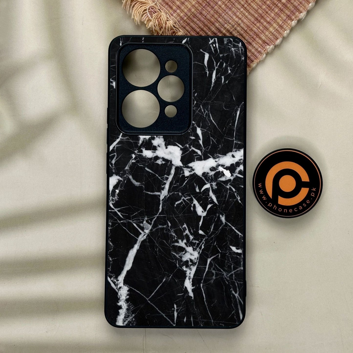 Realme 15 Pro - Black Marble Design 6 - Premium Metal Printed Soft Bumper Shock Proof Case
