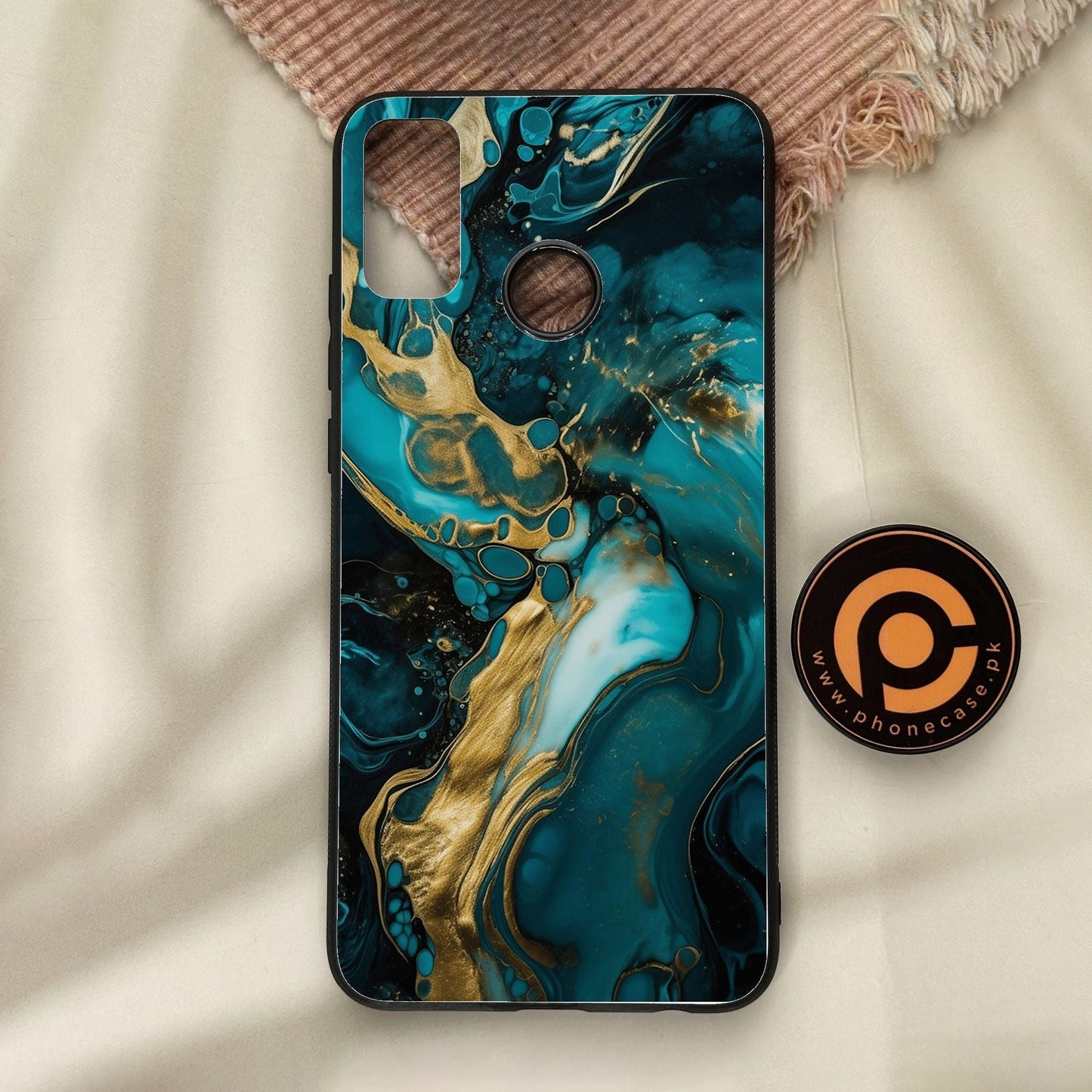 Honor 9X Lite - Liquid Marble Design 3 - Premium Metal Printed Soft Bumper Shock Proof Case