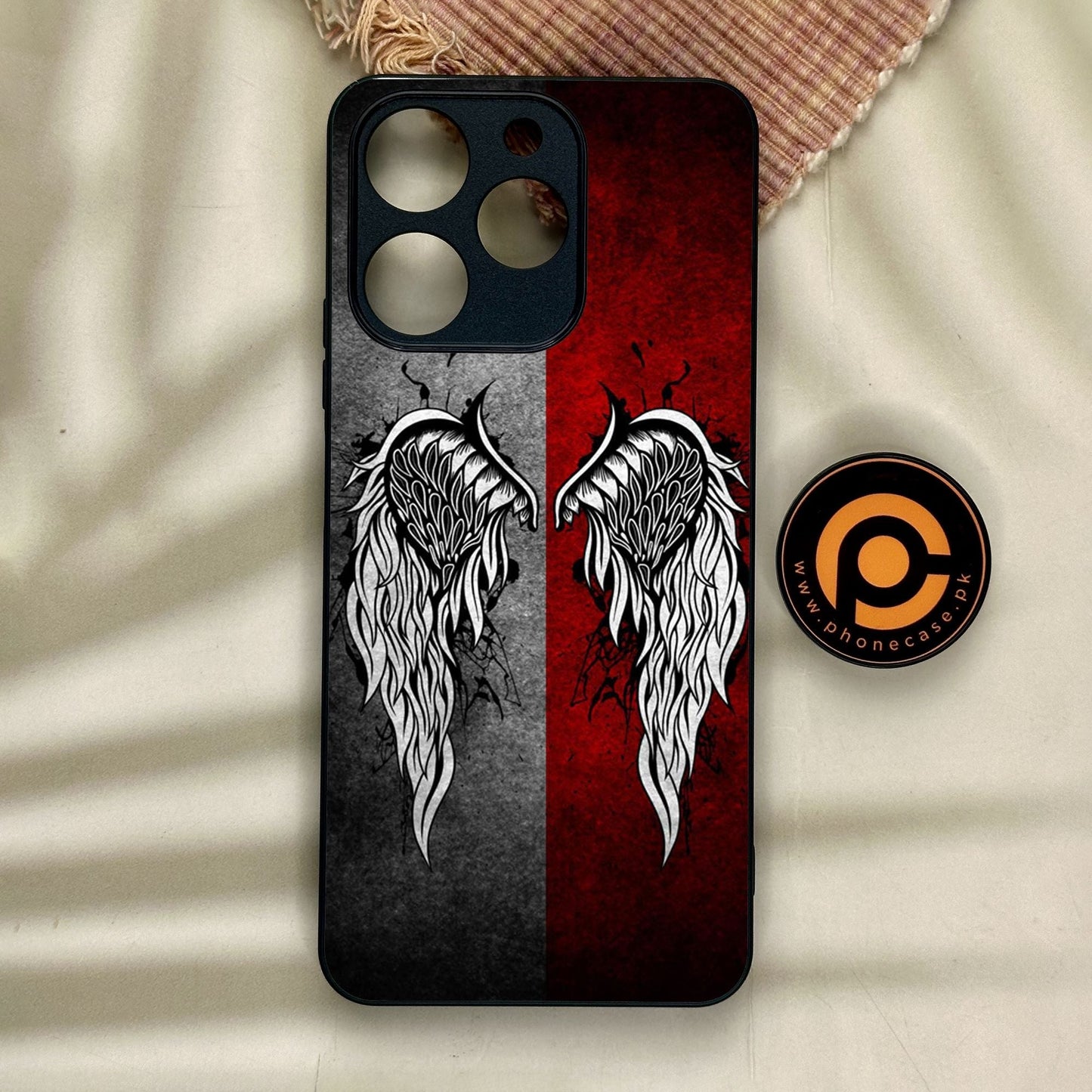 Realme Note 70 - Angel Wings Design 2 - Premium Metal Printed Soft Bumper Shock Proof Case