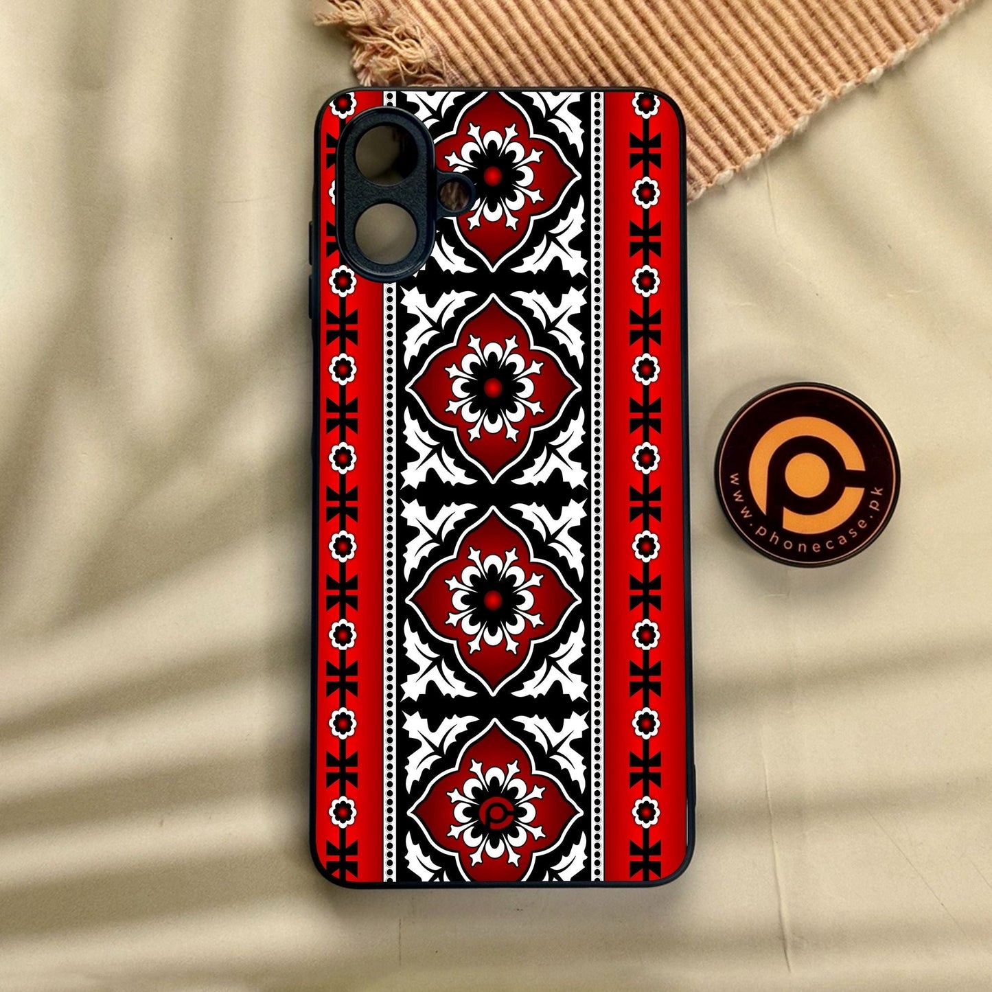 Samsung Galaxy A07 - Ajrak Design 1 - Premium Metal Printed Soft Bumper Shock Proof Case CS-39155