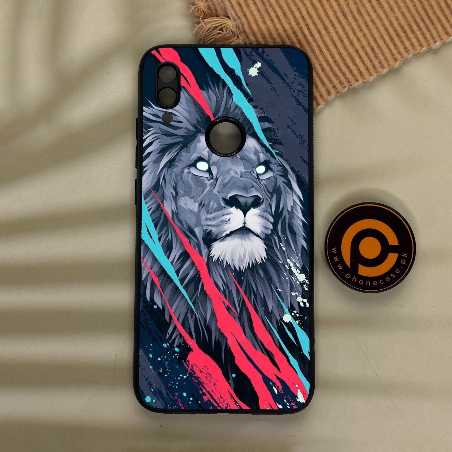 Redmi Note 7 - Abstract Animated Lion - Premium Metal Printed Soft Bumper Shock Proof Case