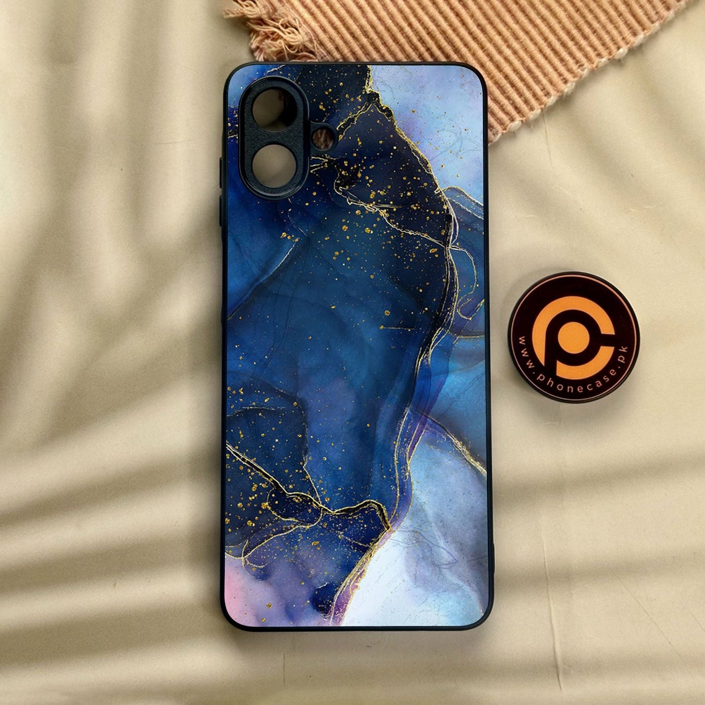 Samsung Galaxy A07 - Blue Marble Design 7 - Premium Metal Printed Soft Bumper Shock Proof Case