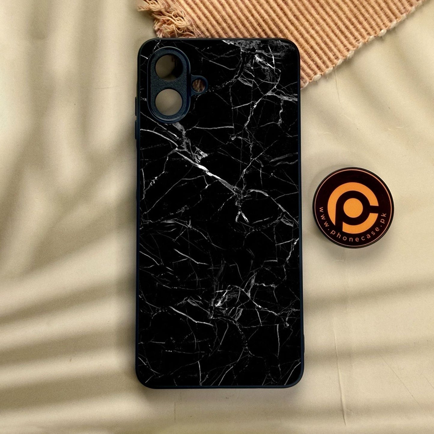 Samsung Galaxy A07 - Black Marble Design 1 - Premium Metal Printed Soft Bumper Shock Proof Case