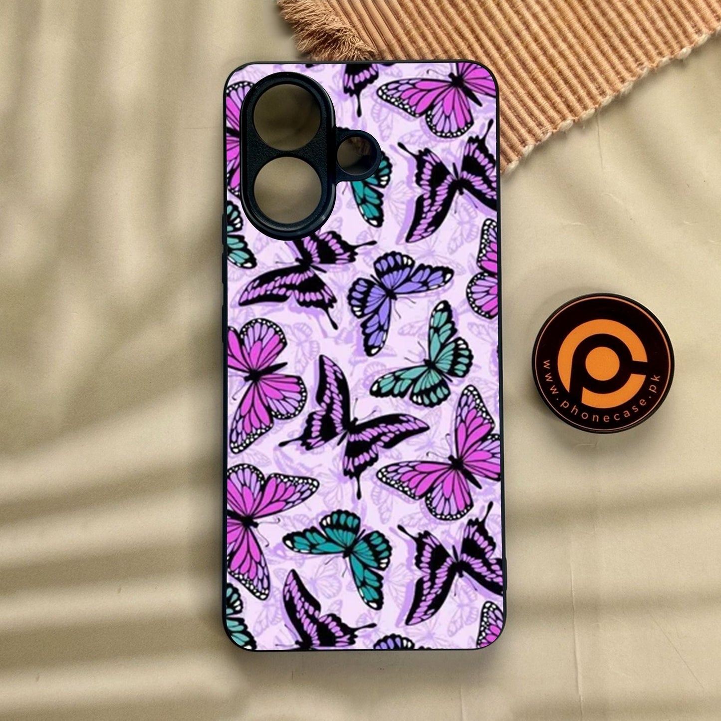 Vivo V60 Lite - Butterflies Design 10 - Premium Metal Printed Soft Bumper Shock Proof Case