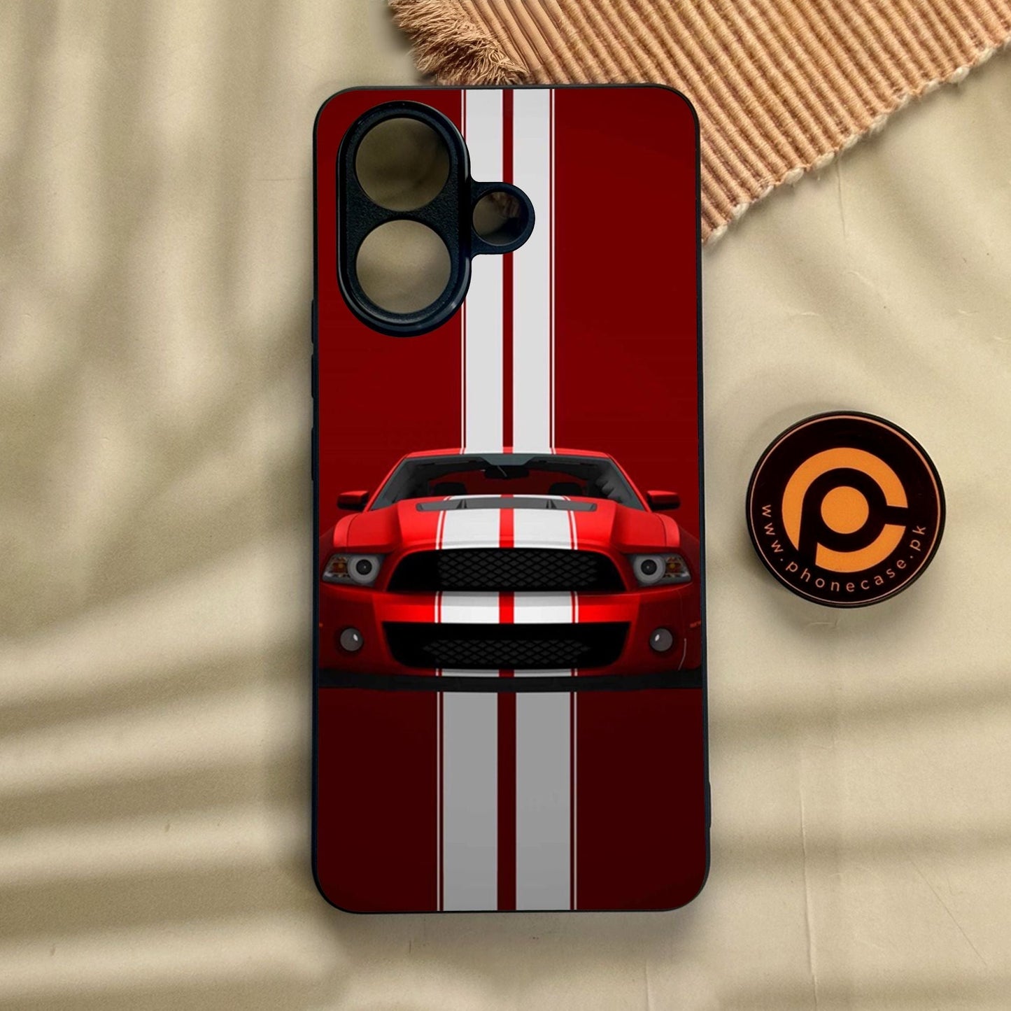 Vivo V60 Lite - Muscle Racing Car - Premium Metal Printed Soft Bumper Shock Proof Case