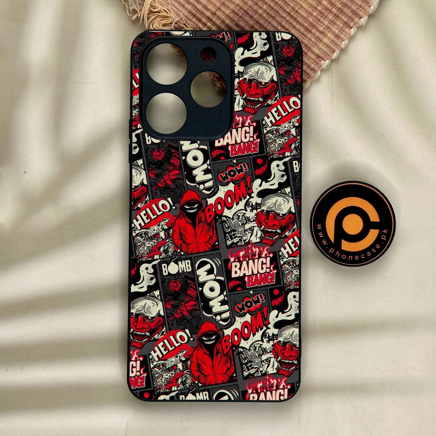 Realme Note 70 - Boom Red - Premium Metal Printed Soft Bumper Shock Proof Case