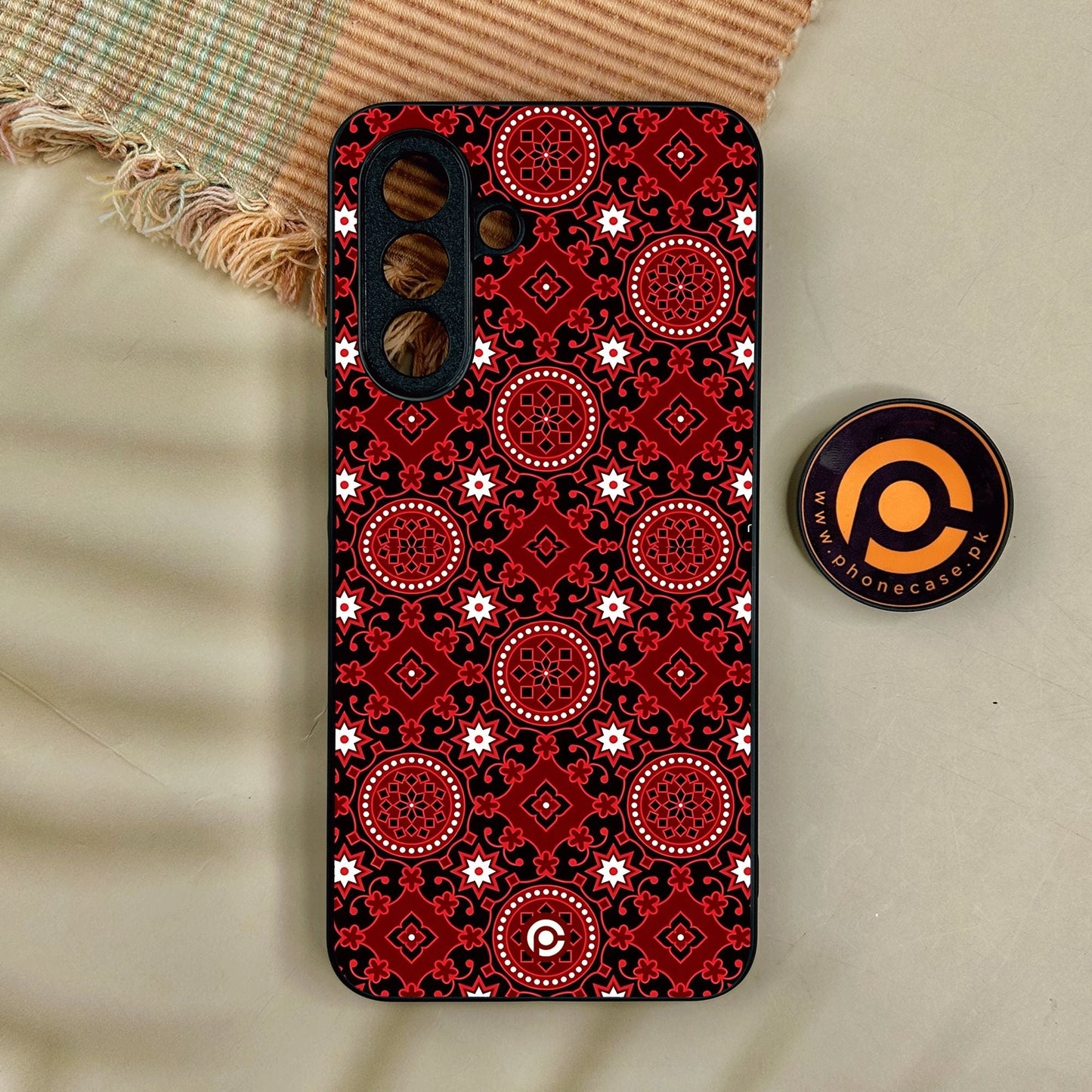 Samsung Galaxy A17 - Ajrak Design 6 - Premium Metal Printed Soft Bumper Shock Proof Case