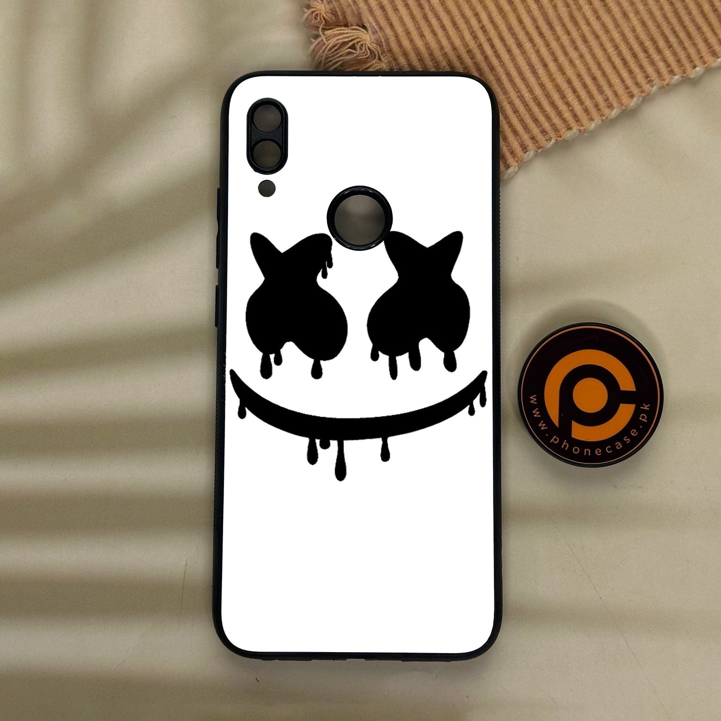 Redmi Note 7 - Marshmello Face - Premium Metal Printed Soft Bumper Shock Proof Case