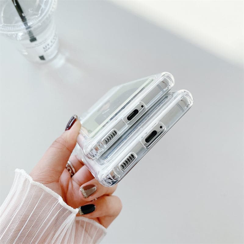 Vivo Y2004G/V40 Lite - Wallet Card Holder Transparent Slot ShockProof Case