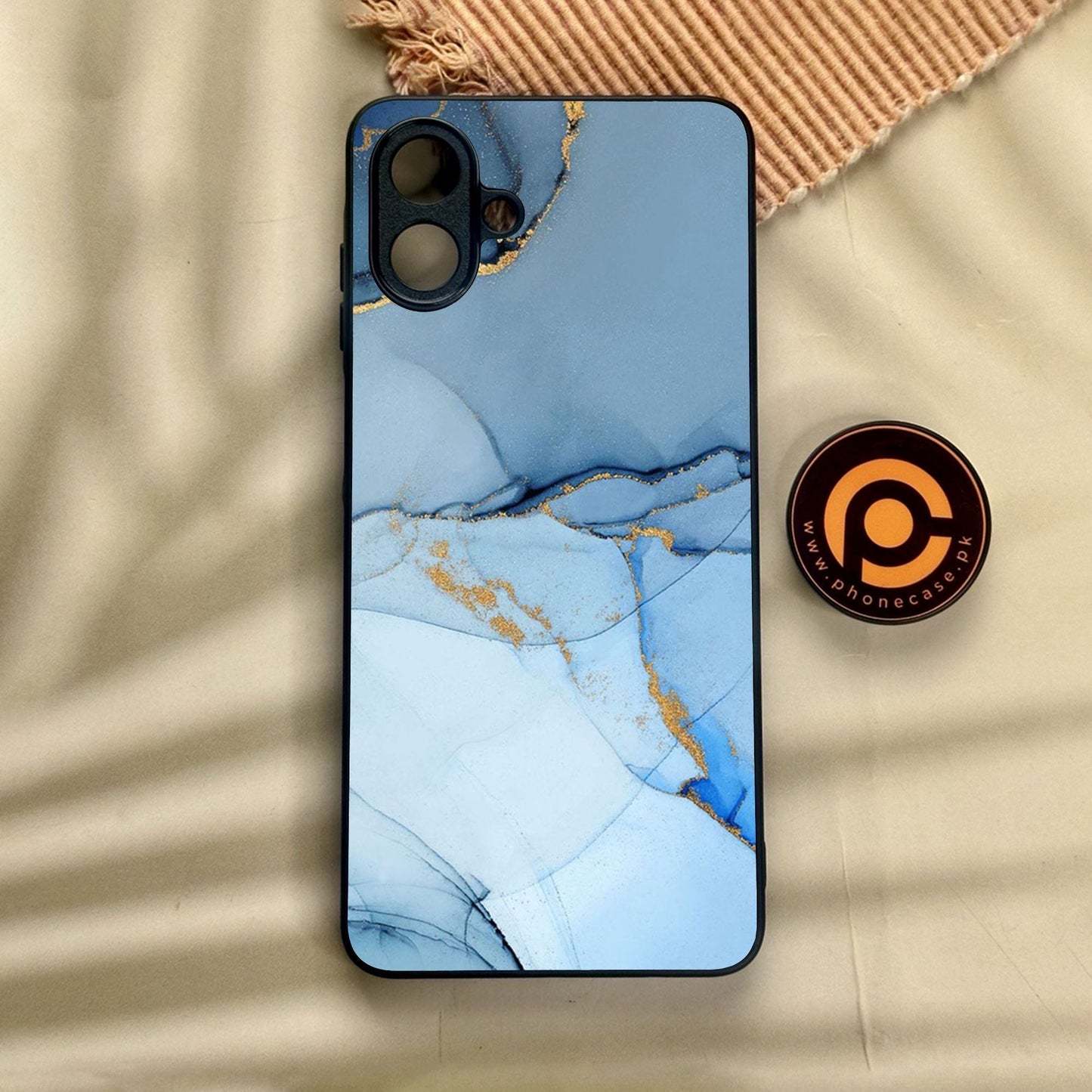 Samsung Galaxy A07 - Blue Marble Design 8 - Premium Metal Printed Soft Bumper Shock Proof Case