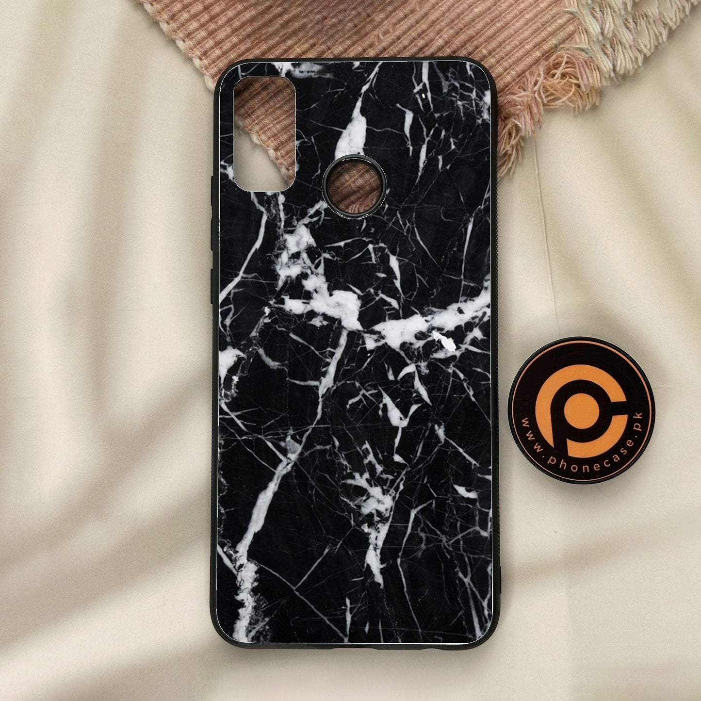 Honor 9X Lite - Black Marble Design 6 - Premium Metal Printed Soft Bumper Shock Proof Case