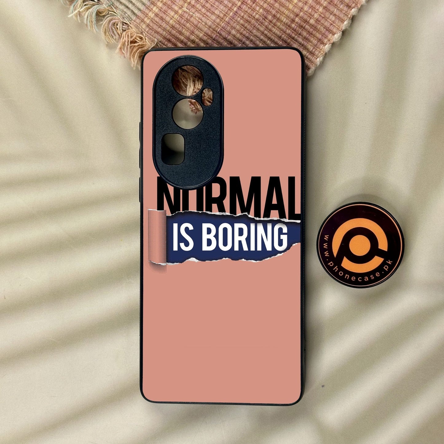 Oppo Reno 10 Pro Plus - Normal Is Boring Design - Premium Metal Printed Soft Bumper Shock Proof Case