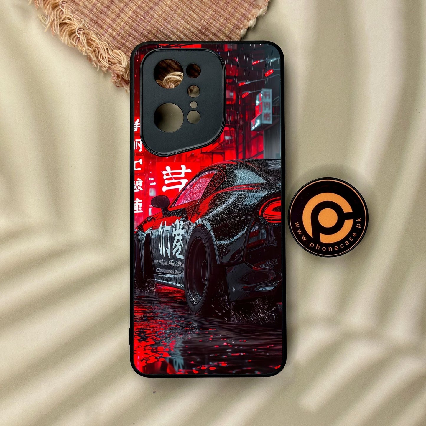 Oppo Find X5 Pro - Tokyo Dark Night Racing Car - Premium Metal Printed Soft Bumper Shock Proof Case