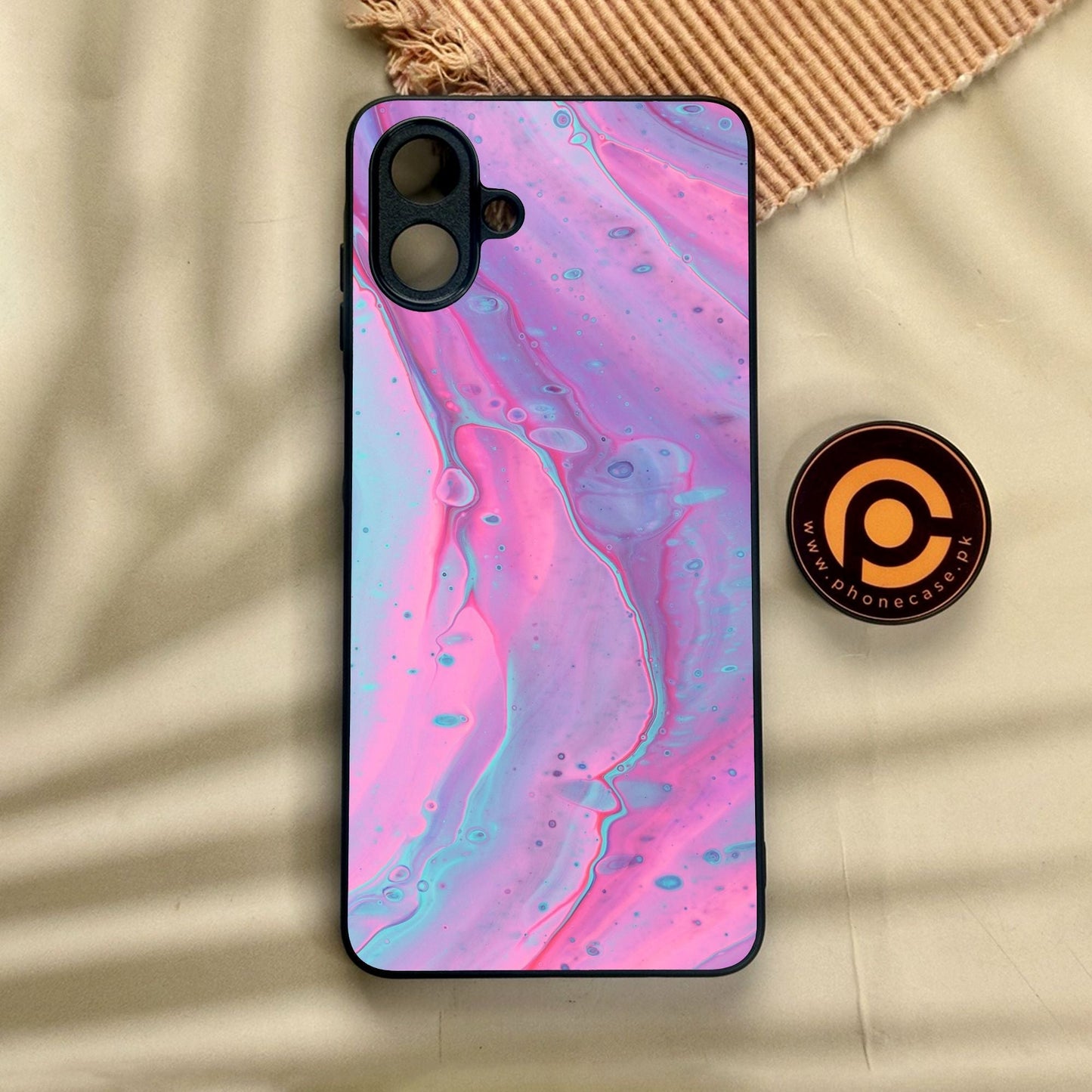 Samsung Galaxy A07 - Pink Marble 2.0 Design 1 - Premium Metal Printed Soft Bumper Shock Proof Case