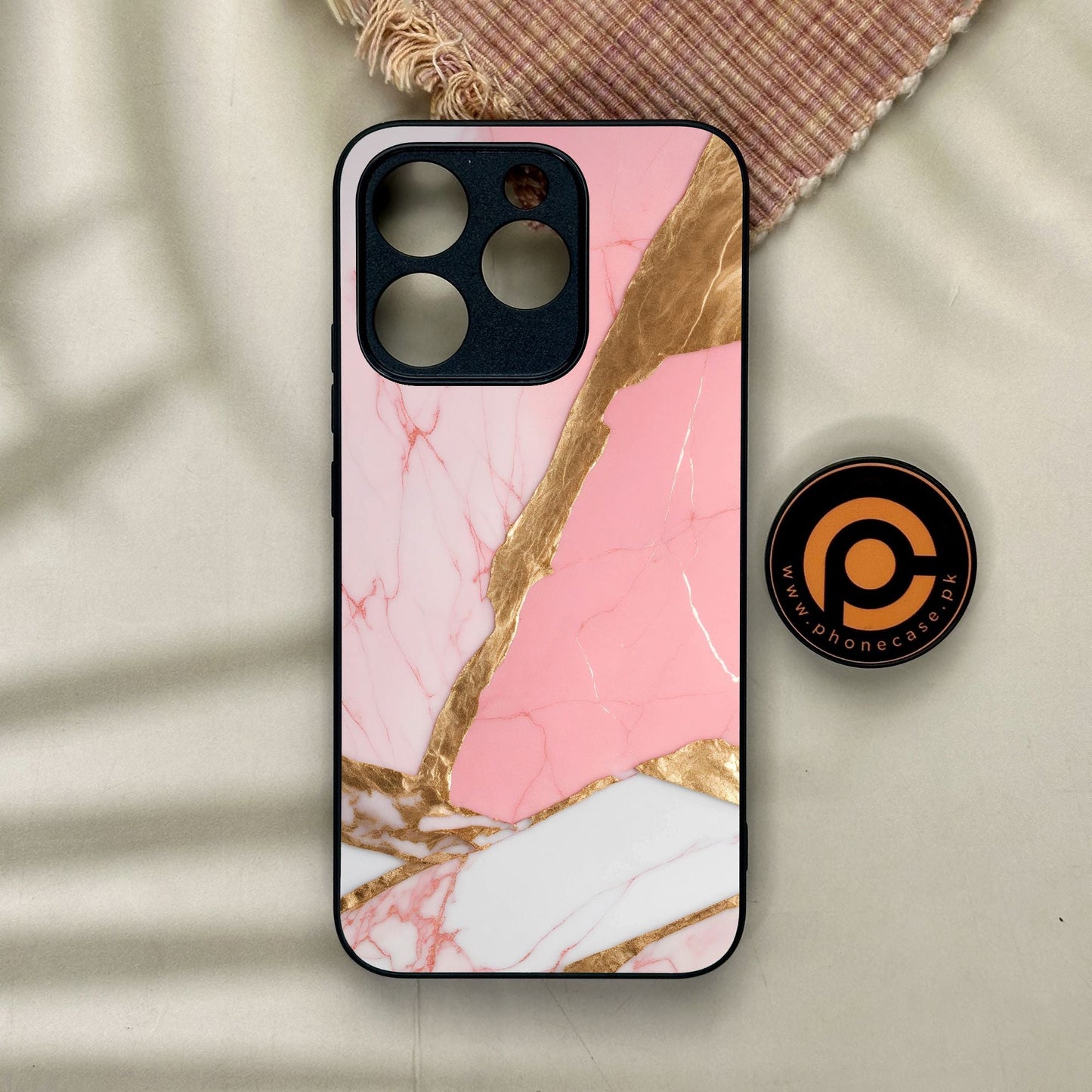 Realme 15T - Pink Marble 2.0 Design 2 - Premium Metal Printed Soft Bumper Shock Proof Case