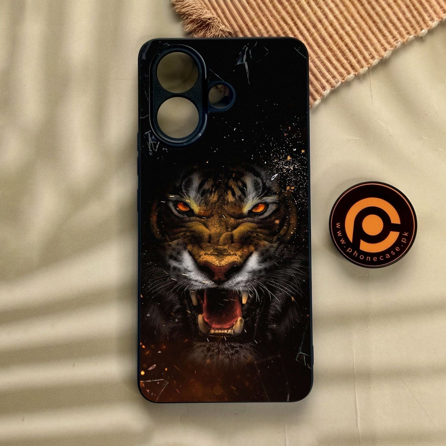 Vivo V60 Lite - Tiger Design 9 - Premium Metal Printed Soft Bumper Shock Proof Case