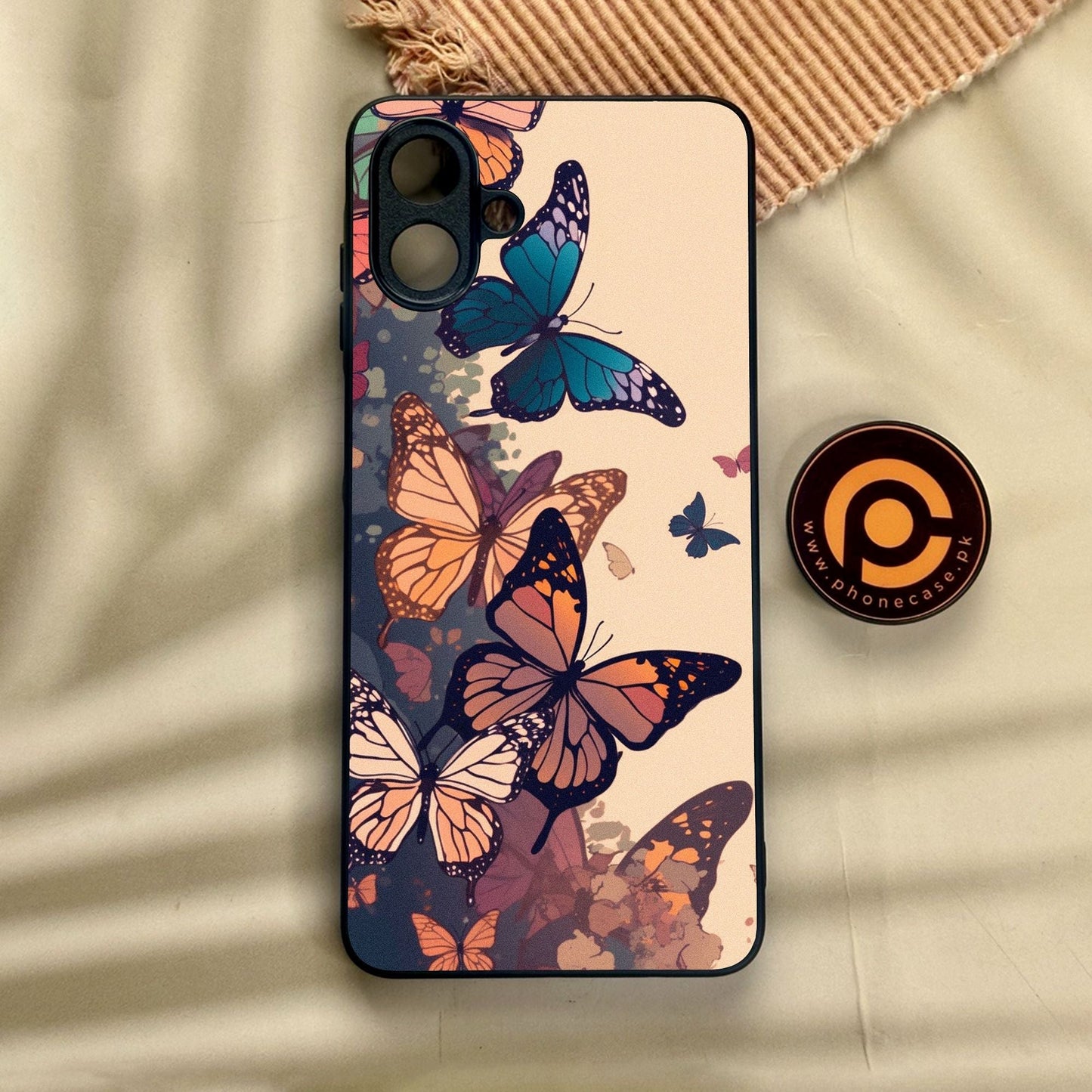 Samsung Galaxy A07 - Butterflies Design 6 - Premium Metal Printed Soft Bumper Shock Proof Case