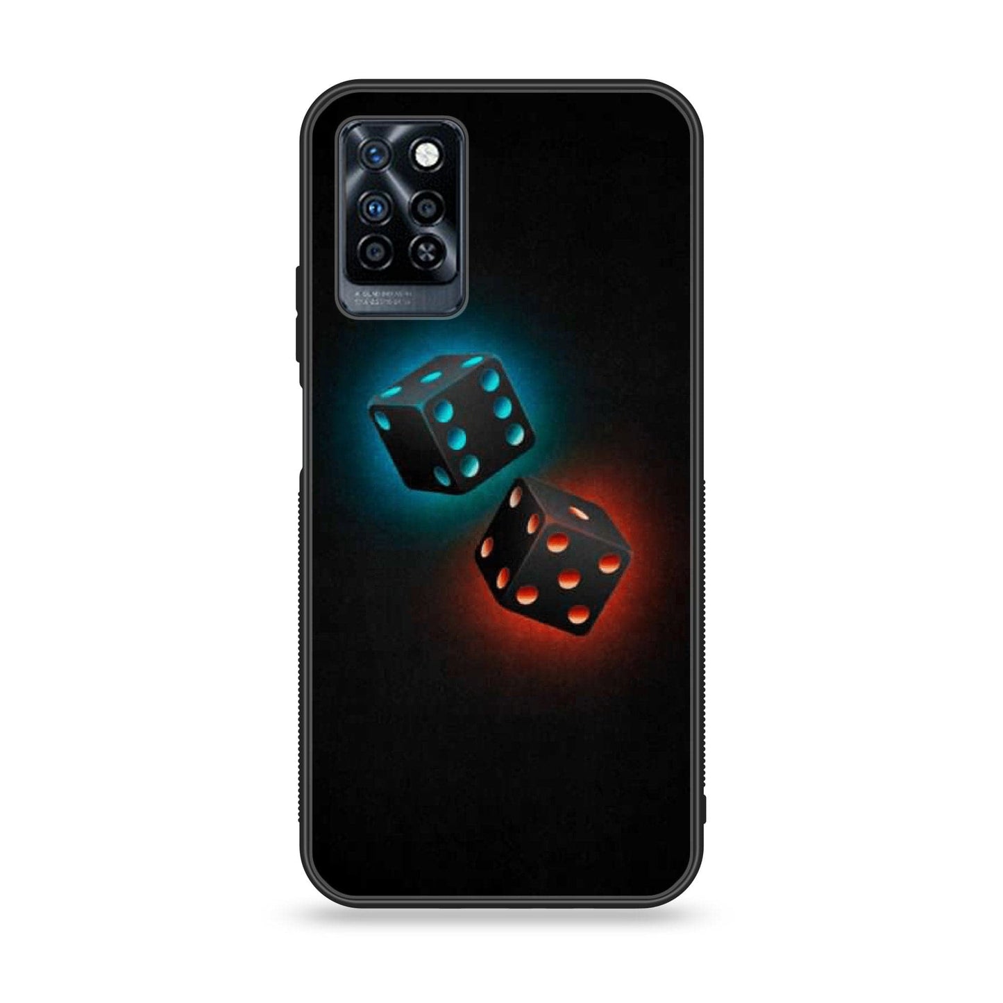 Infinix Note 10 Pro Black Art Design 10 Premium Printed Glass soft Bumper shock Proof Case CS-37817