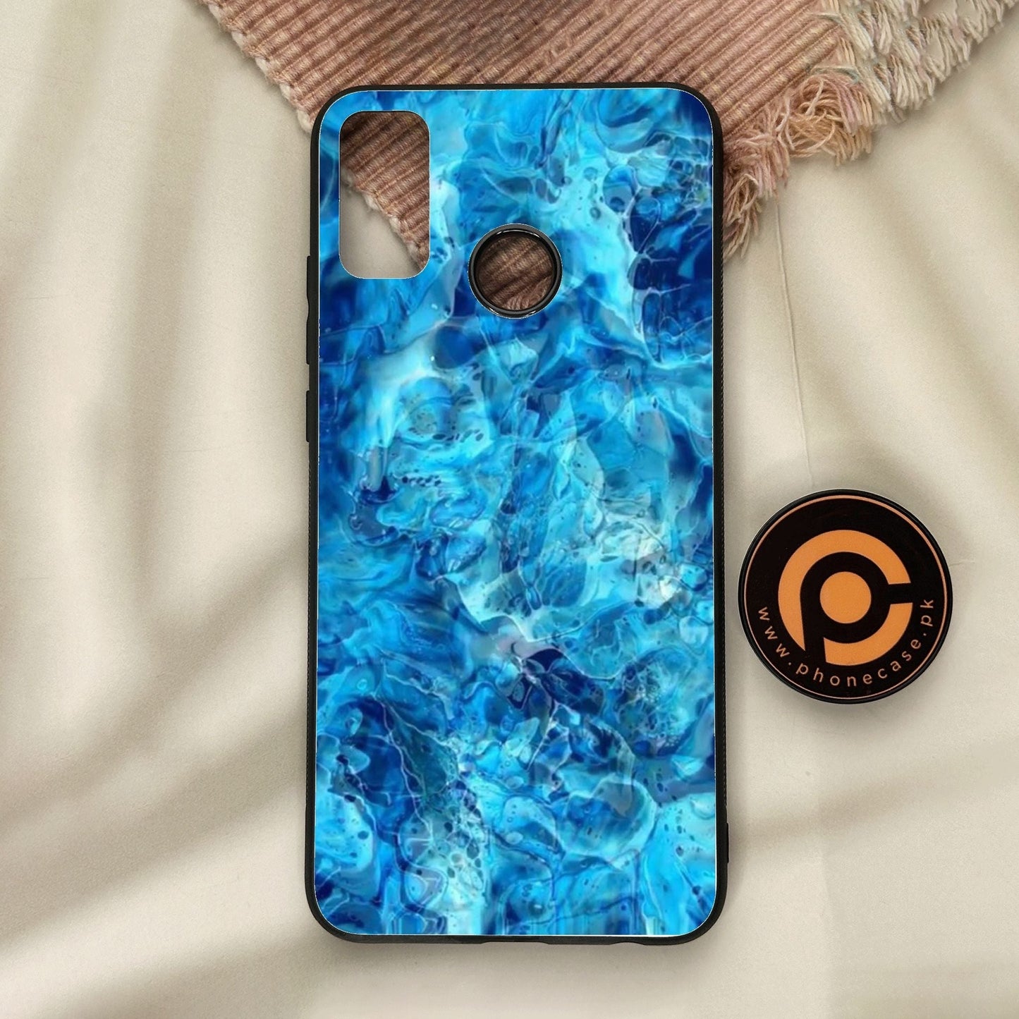 Honor 9X Lite - Blue Marble Design 6 - Premium Metal Printed Soft Bumper Shock Proof Case