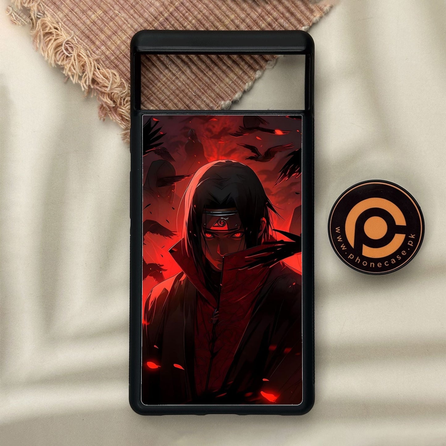 Google Pixel 6 - Red Rings Itachi - Premium Metal Printed Soft Bumper Shock Proof Case CS-37957