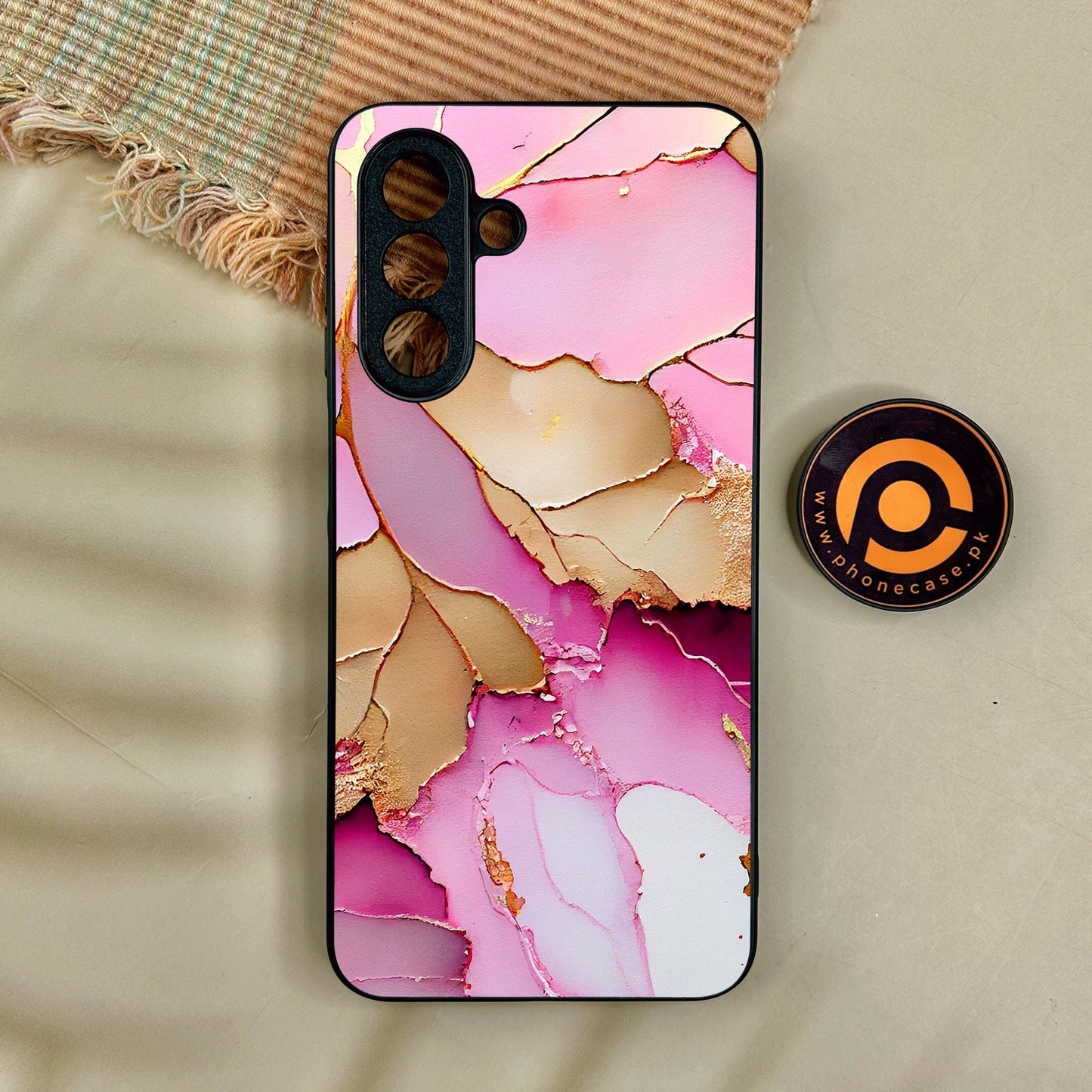 Samsung Galaxy A17 - Pink Marble 2.0 Design 4 - Premium Metal Printed Soft Bumper Shock Proof Case