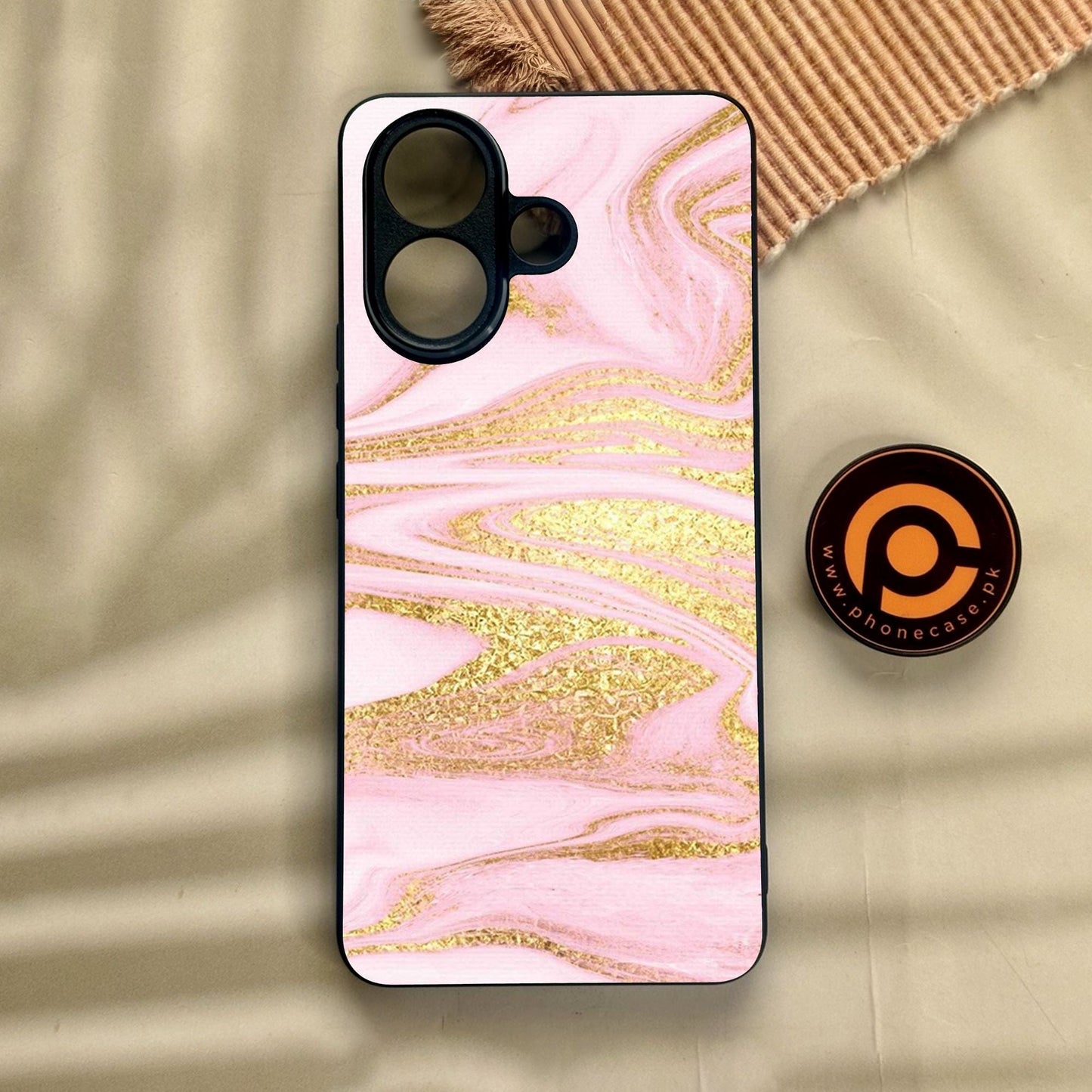 Vivo V60 Lite - Pink Design 10 - Premium Metal Printed Soft Bumper Shock Proof Case